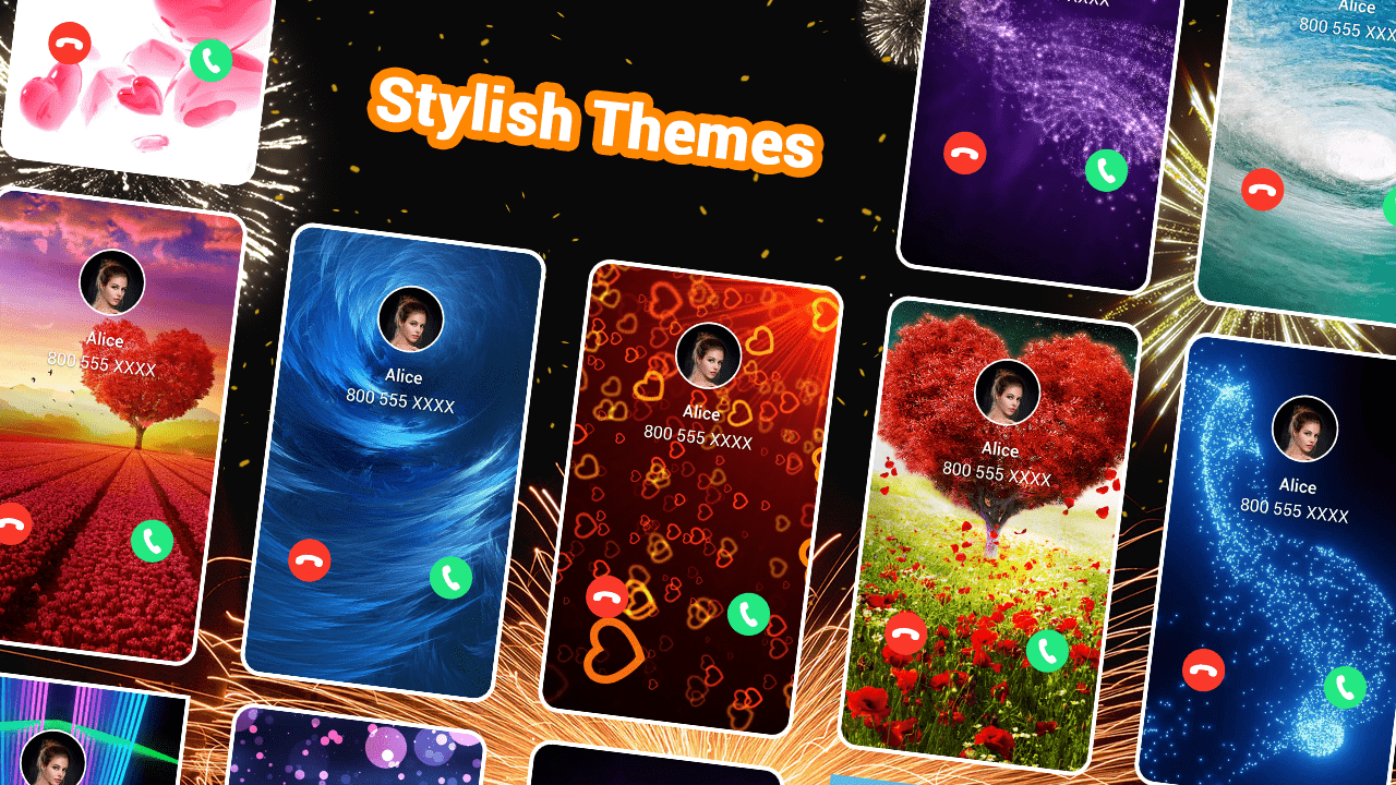 اسکرین شات 1 برنامه Color Call Screen - Call flash