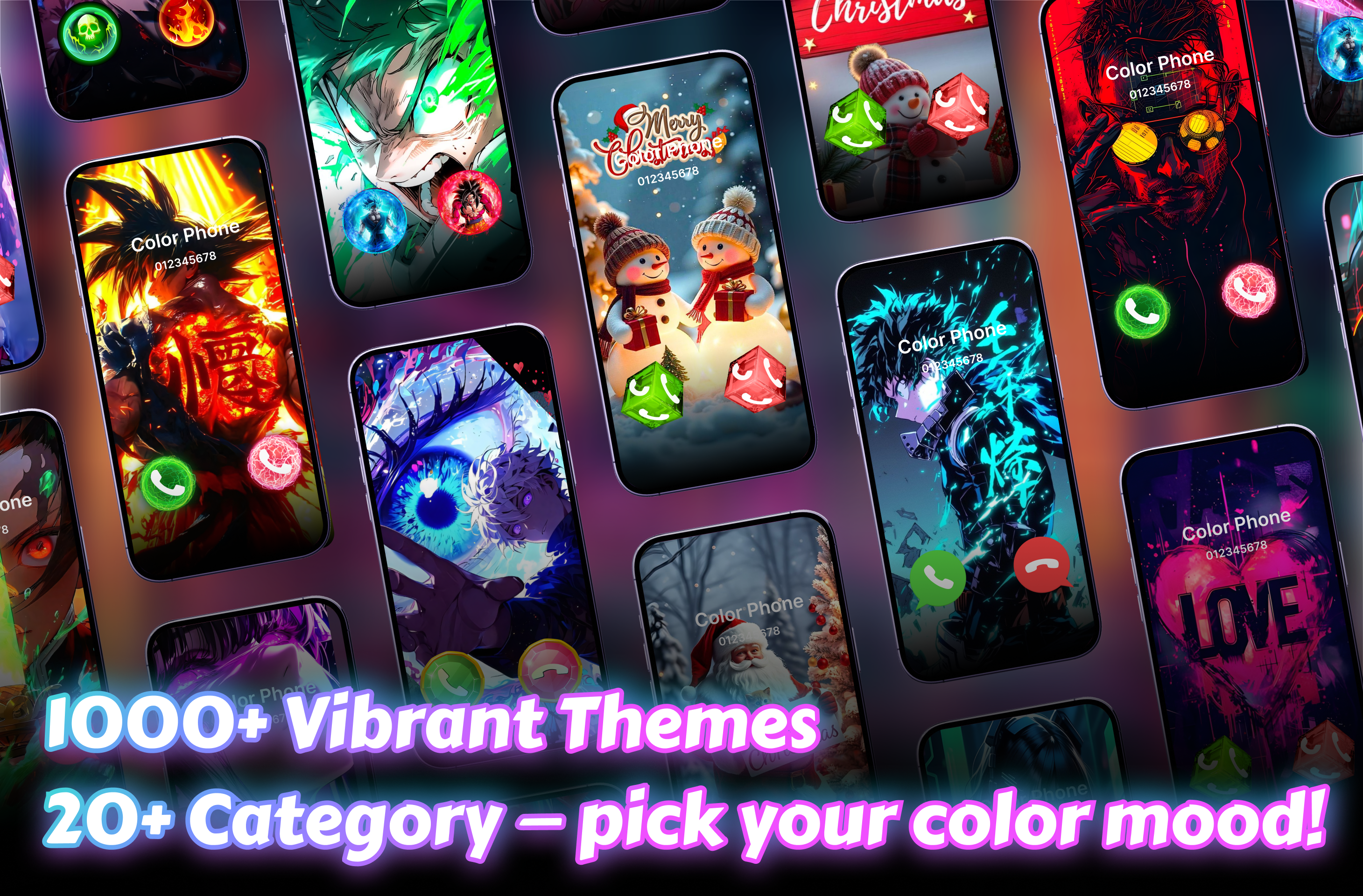 اسکرین شات 1 برنامه Color Phone: Call Screen Theme