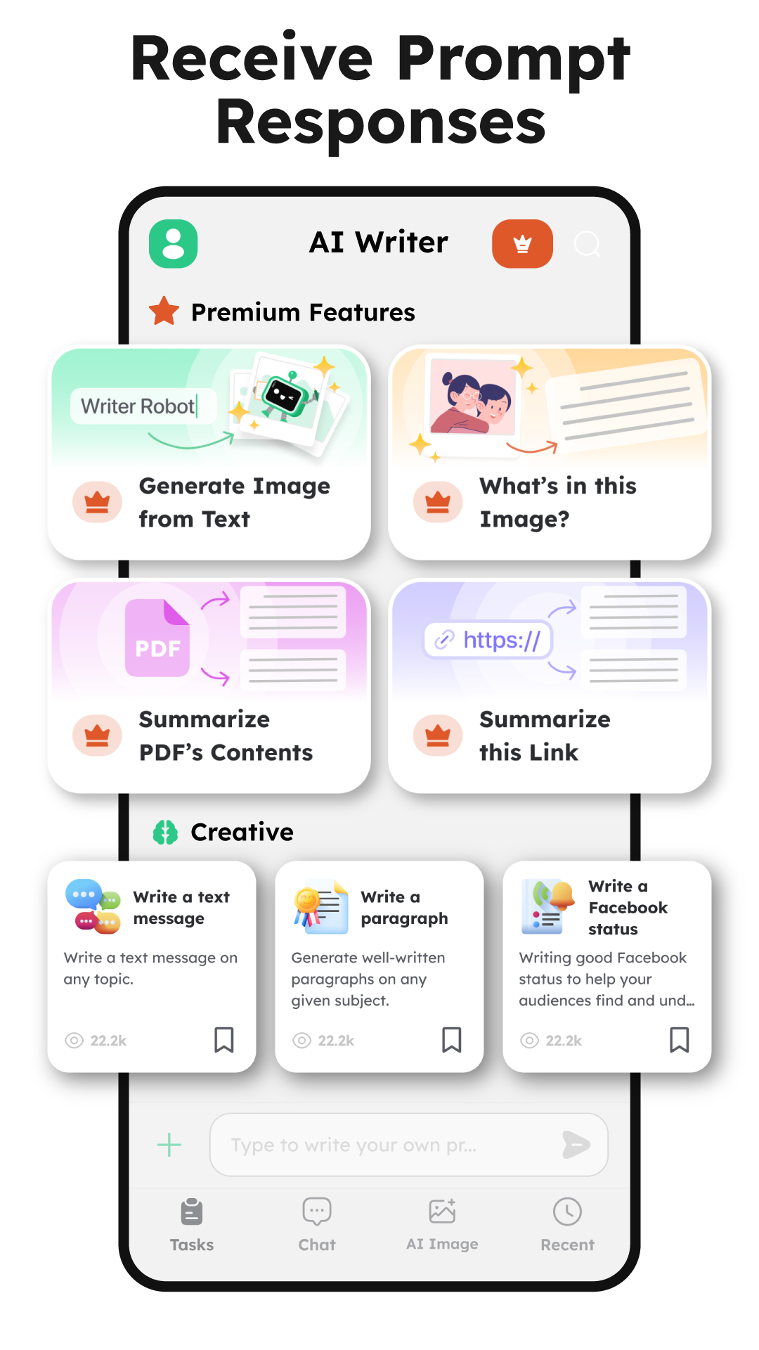 اسکرین شات 5 برنامه AI Writer: Chatbot Assistant