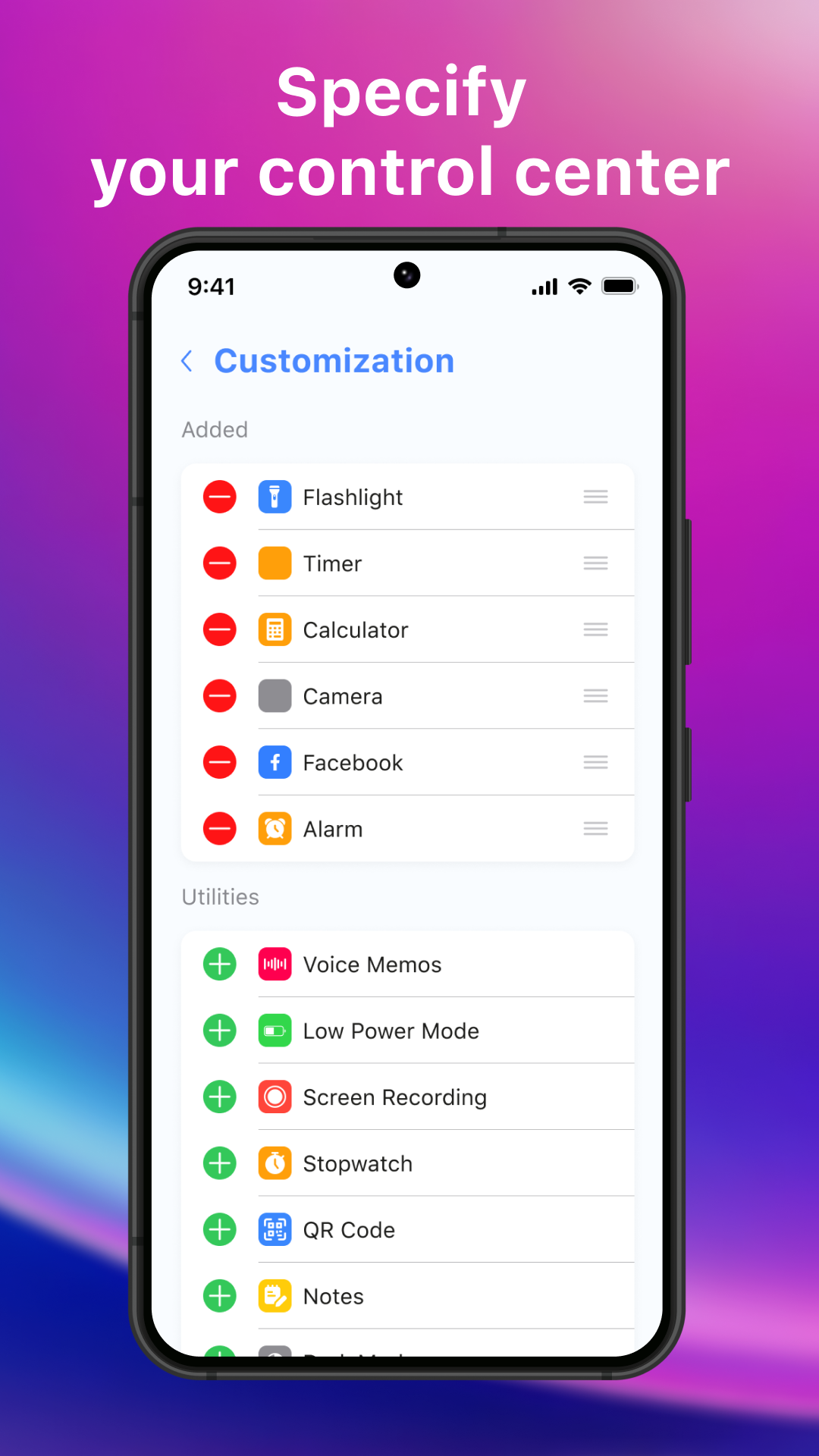 اسکرین شات 3 برنامه Control Center - Simple Panel