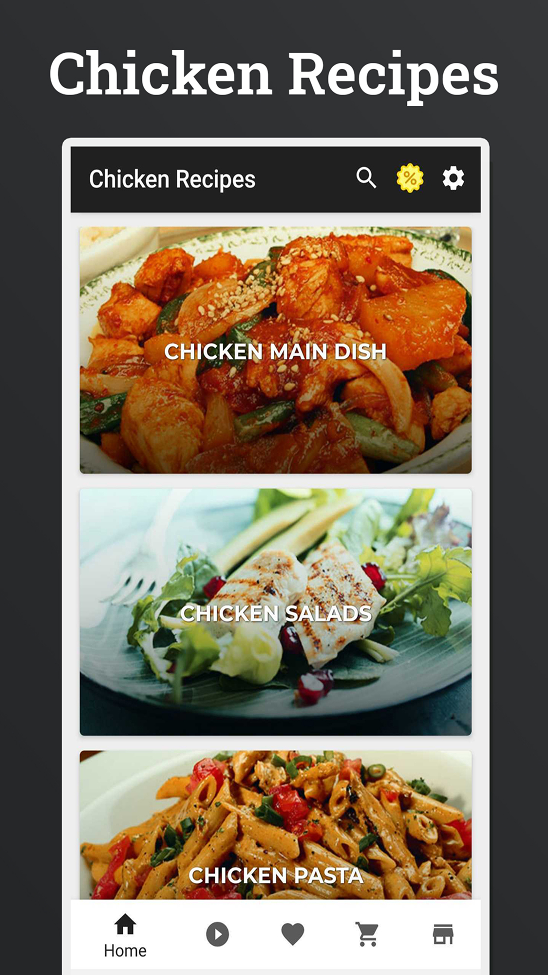 اسکرین شات 1 برنامه Chicken Recipes: Cookbook App
