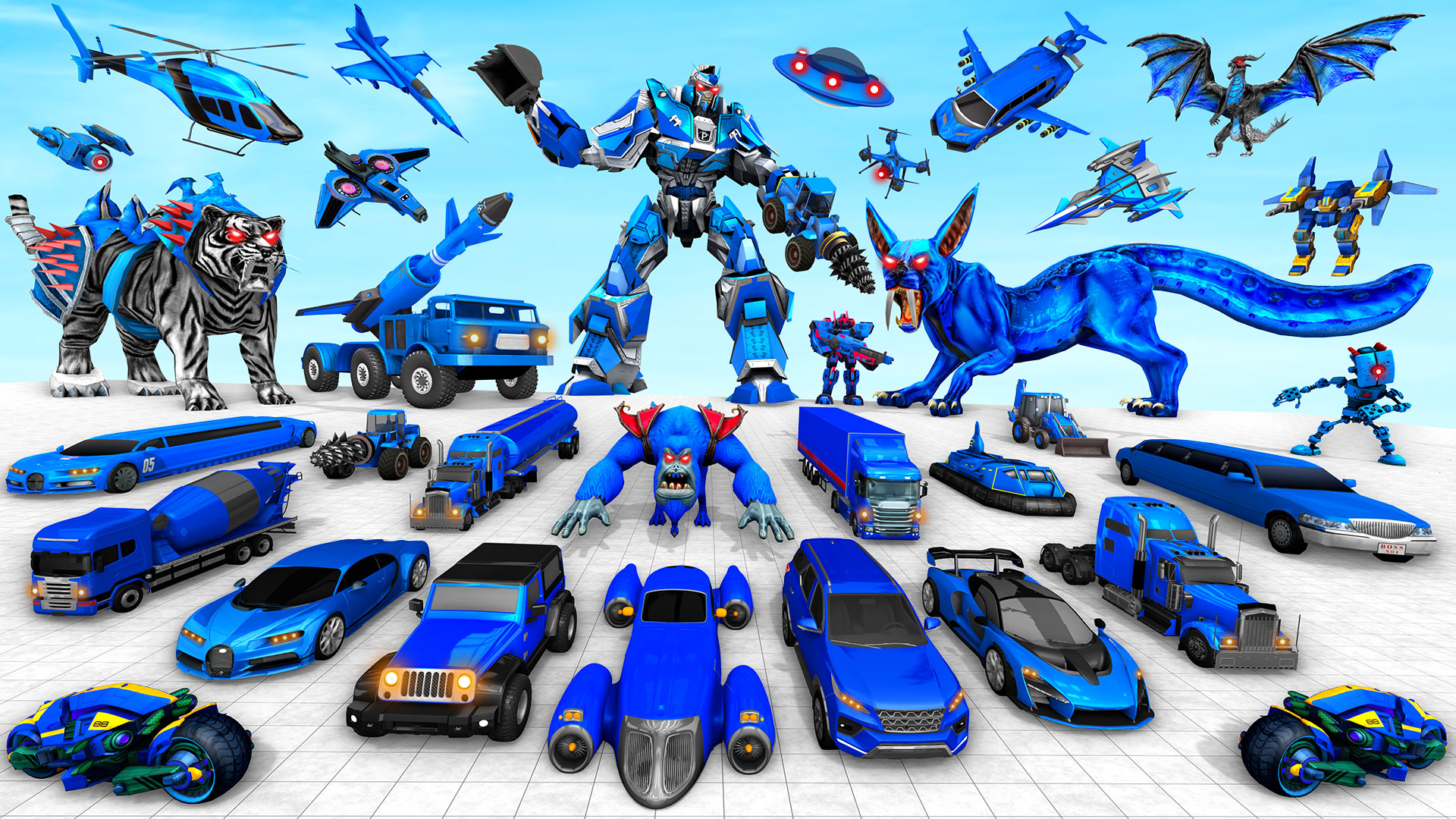 اسکرین شات 2 بازی Police Tiger Robot Car Game 3d