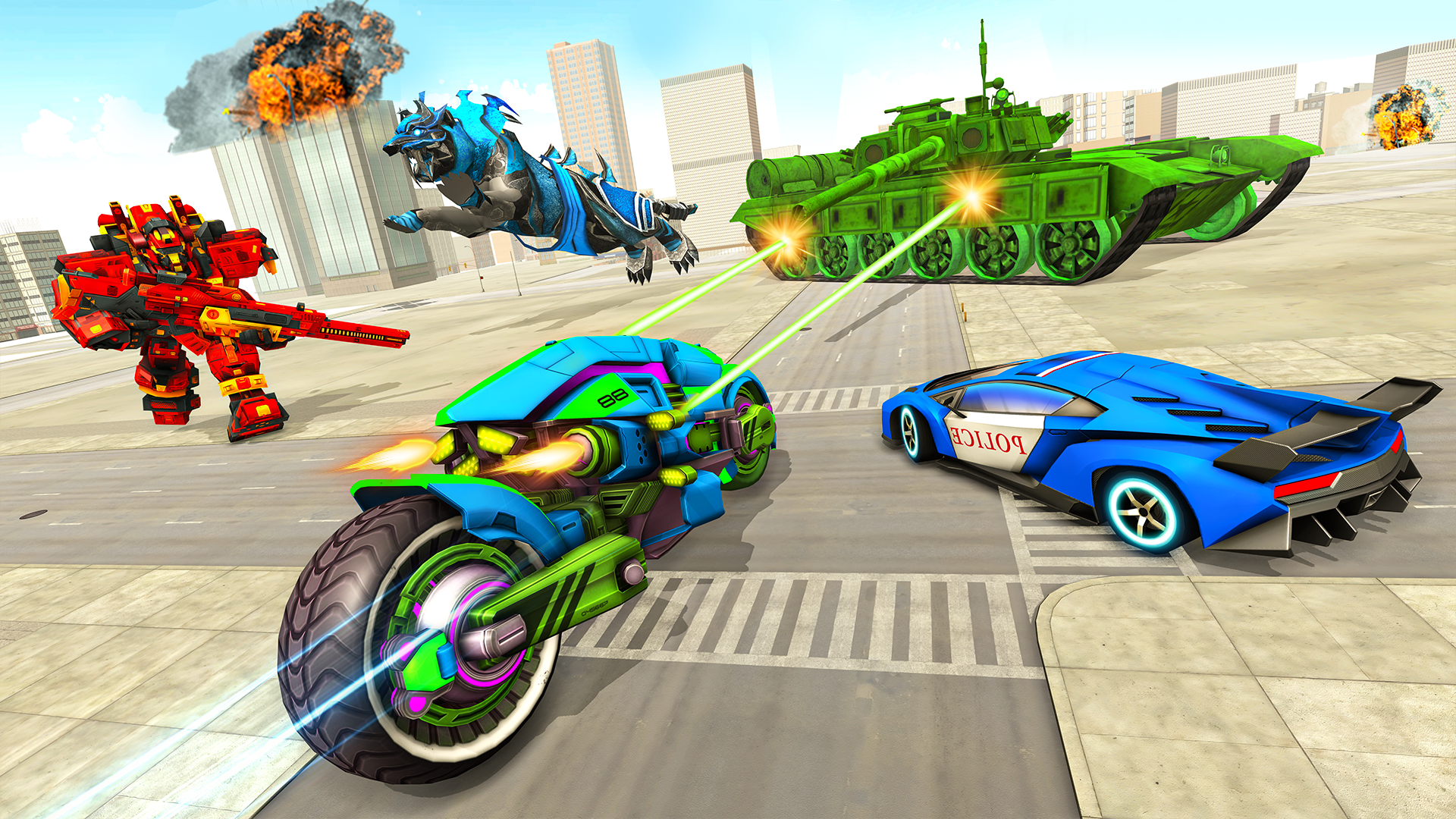 اسکرین شات 7 بازی Police Tiger Robot Car Game 3d