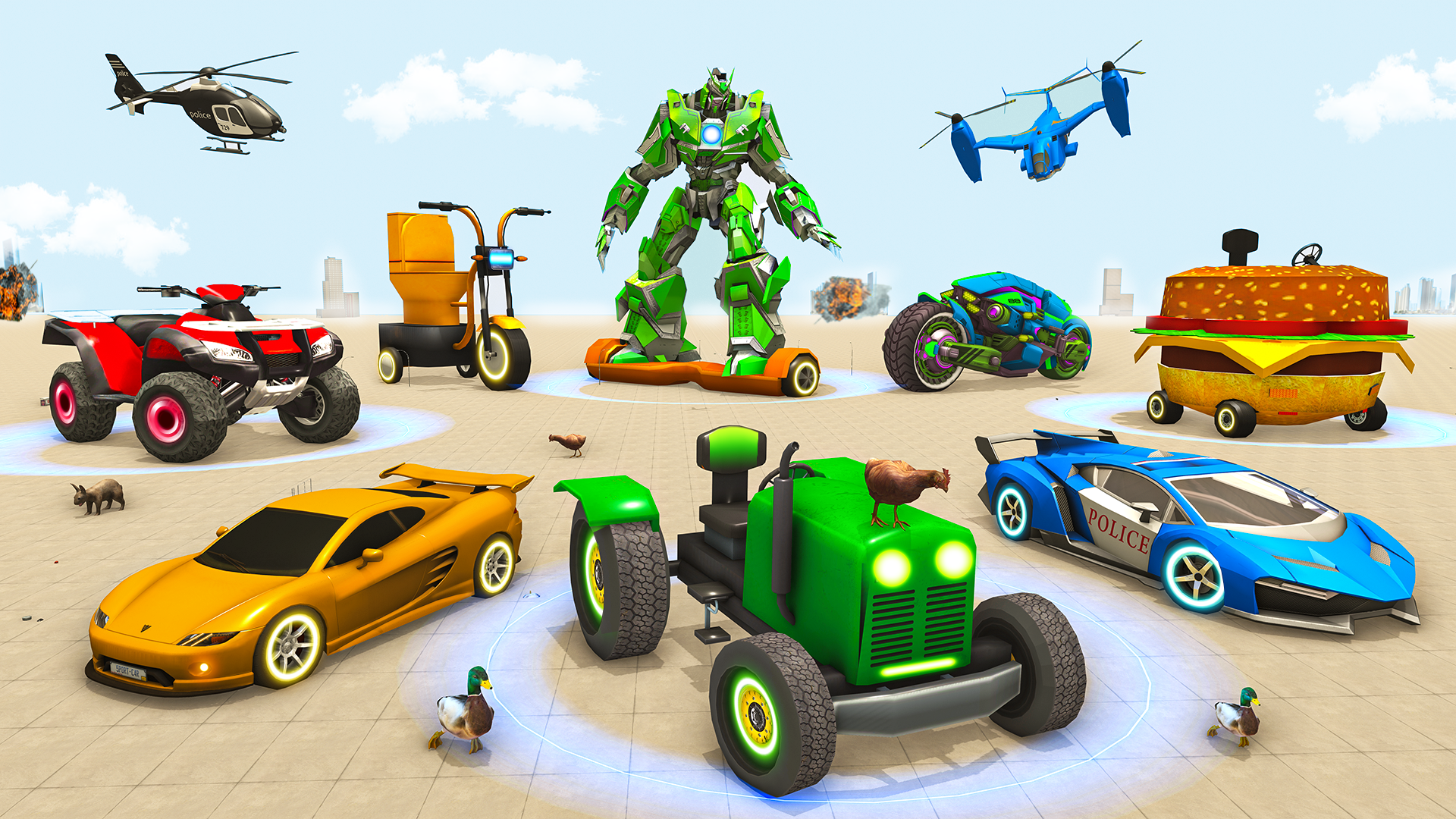 اسکرین شات 4 بازی Police Tiger Robot Car Game 3d