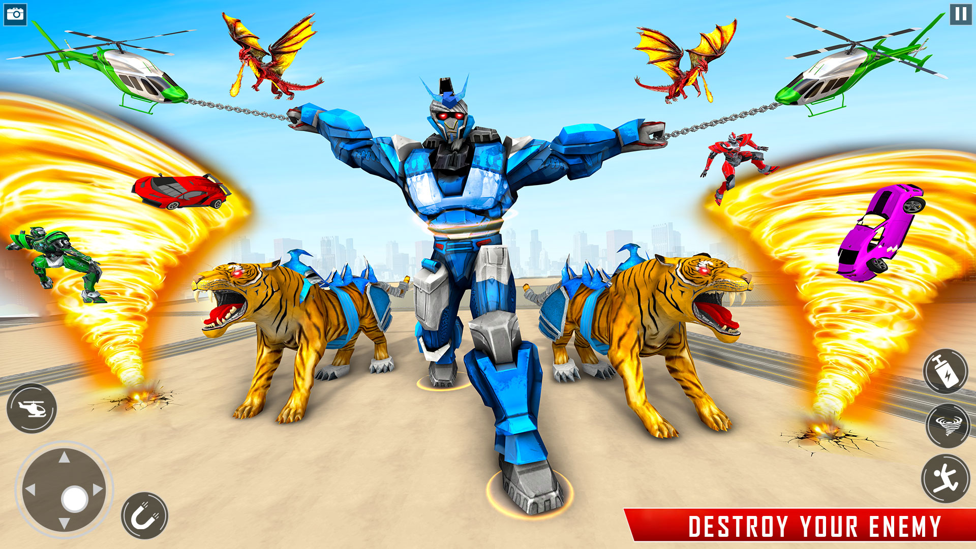 اسکرین شات 3 بازی Police Tiger Robot Car Game 3d