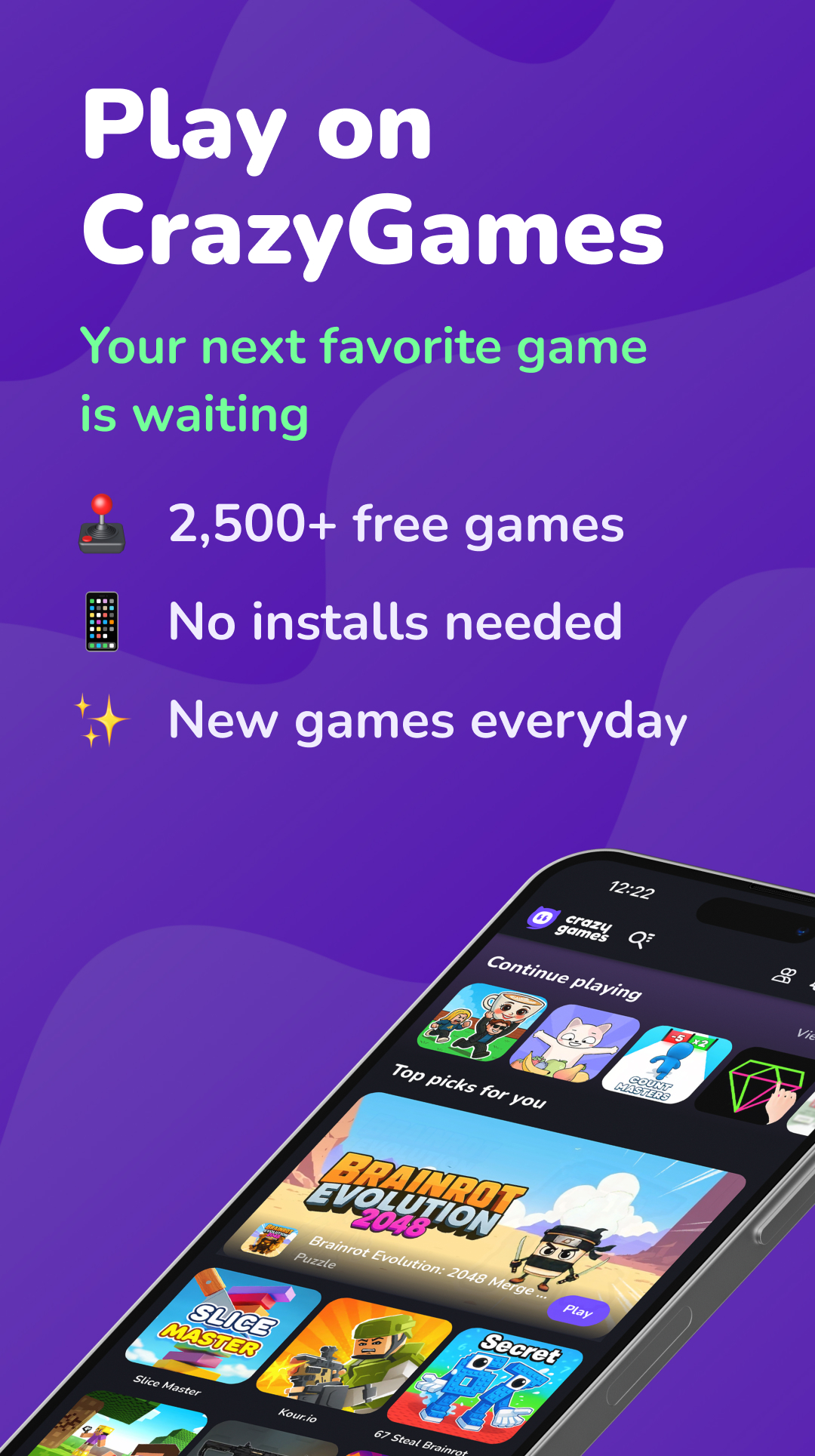 اسکرین شات 8 برنامه CrazyGames: Play 2500+ Games