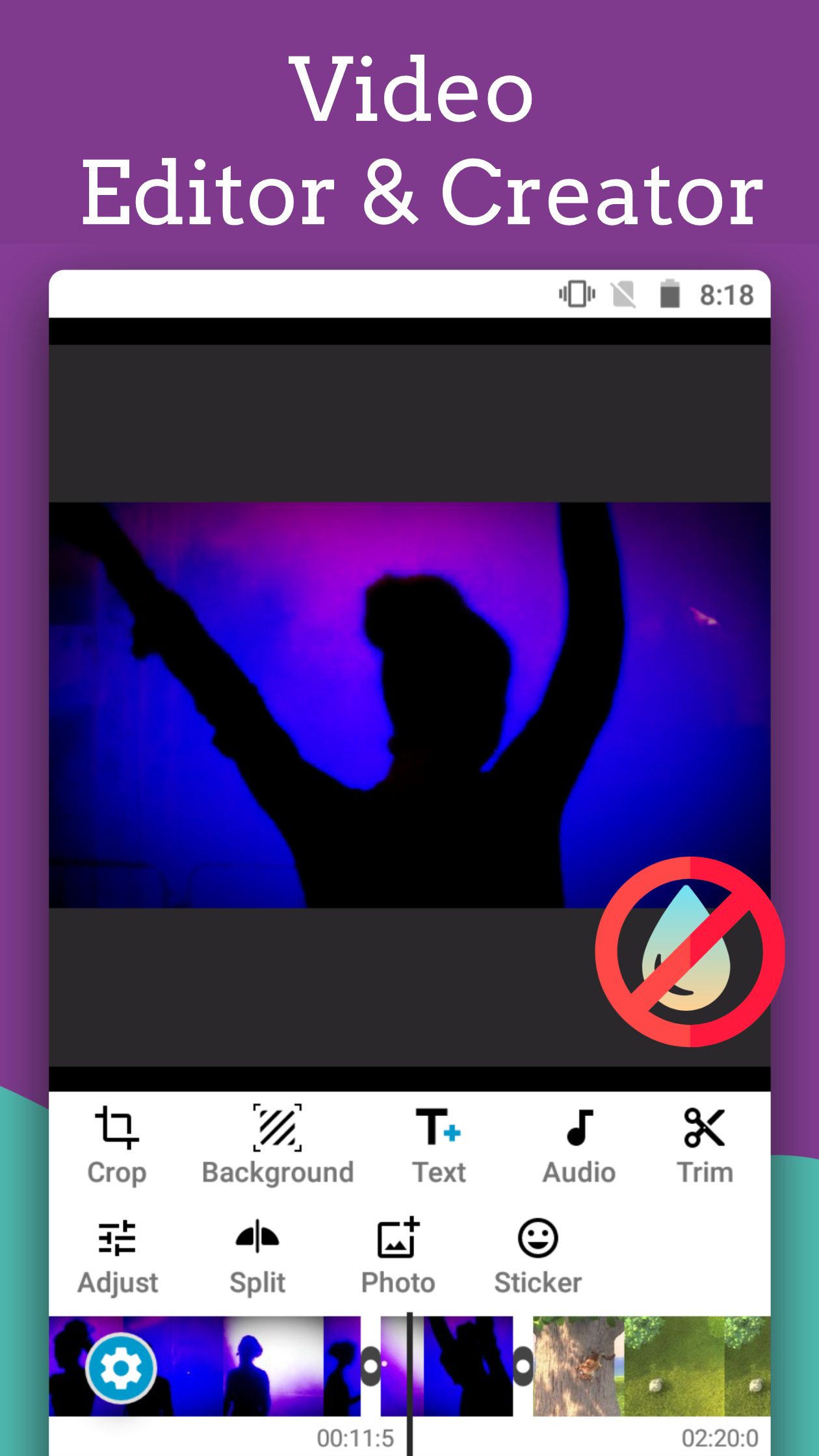 اسکرین شات 1 برنامه Text on Video & Video Editor