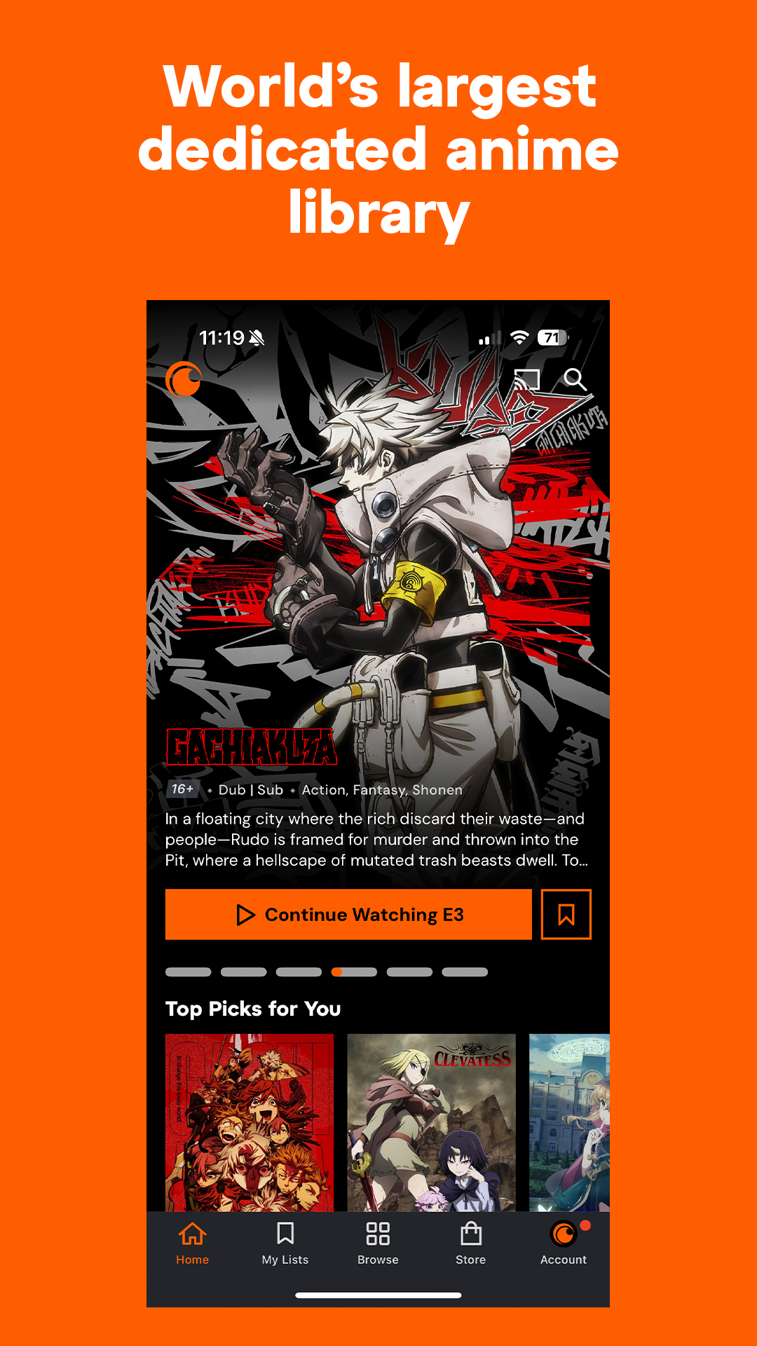 اسکرین شات 1 برنامه Crunchyroll: Anime Streaming