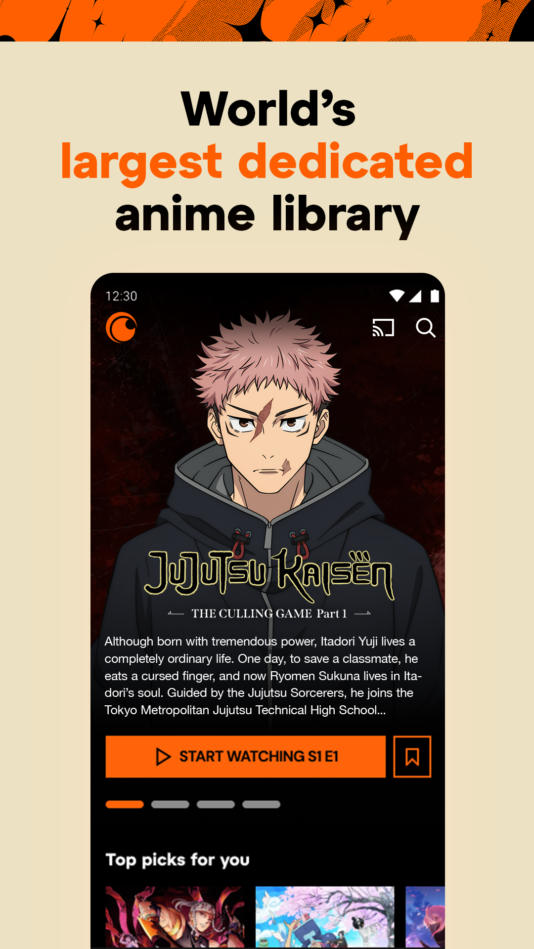 اسکرین شات 1 برنامه Crunchyroll: Anime Streaming
