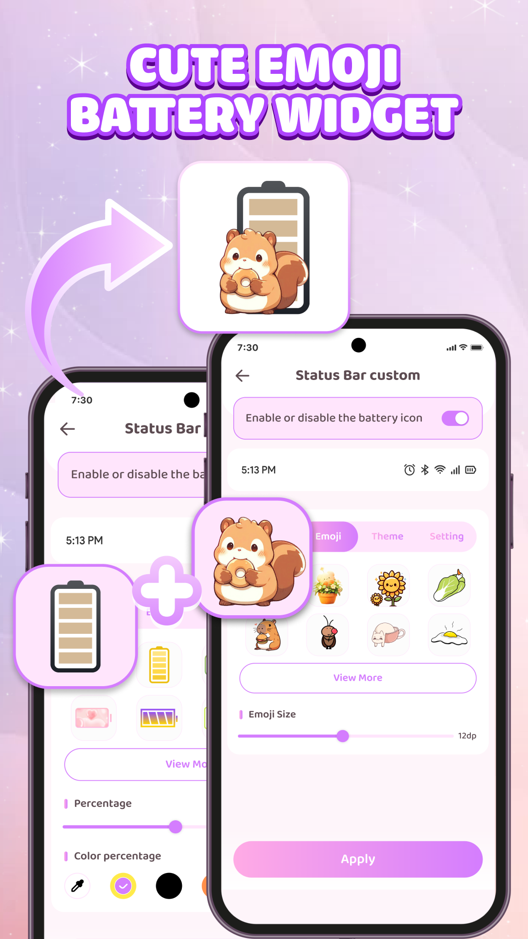 اسکرین شات 6 برنامه Emoji Battery Icon Customize