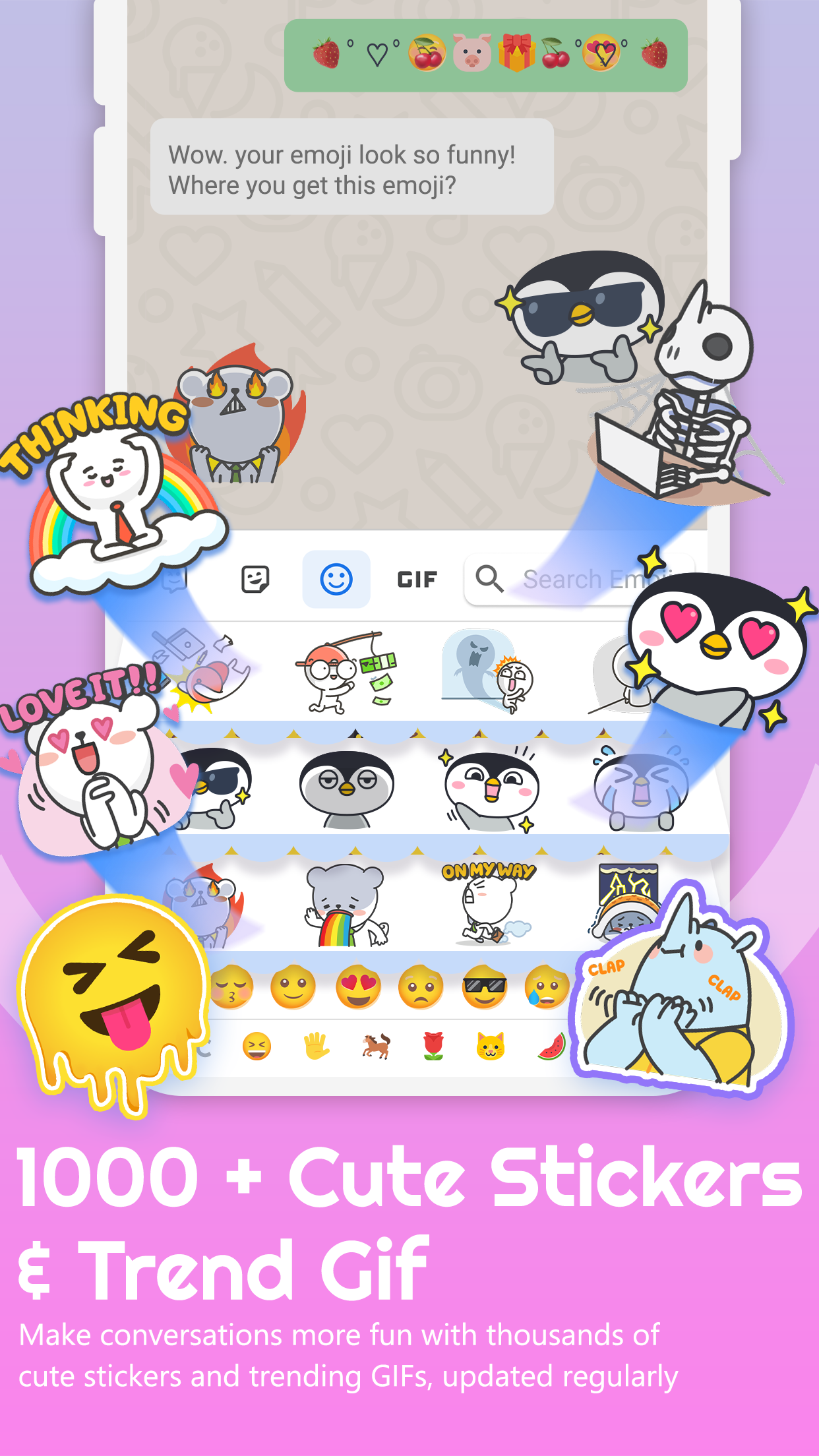 اسکرین شات 3 برنامه Emoji Keyboard: Themes & Fonts