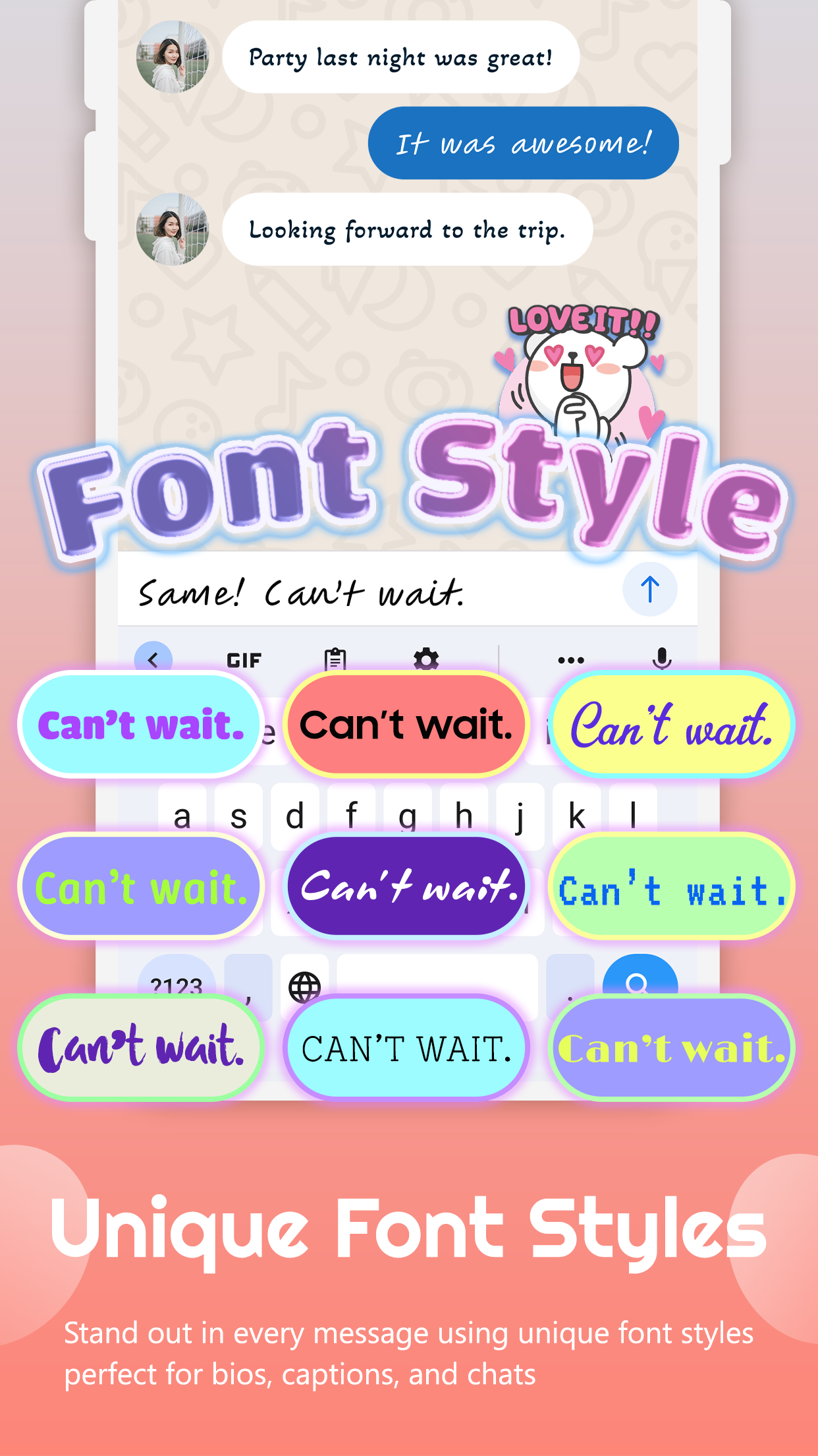 اسکرین شات 4 برنامه Emoji Keyboard: Themes & Fonts