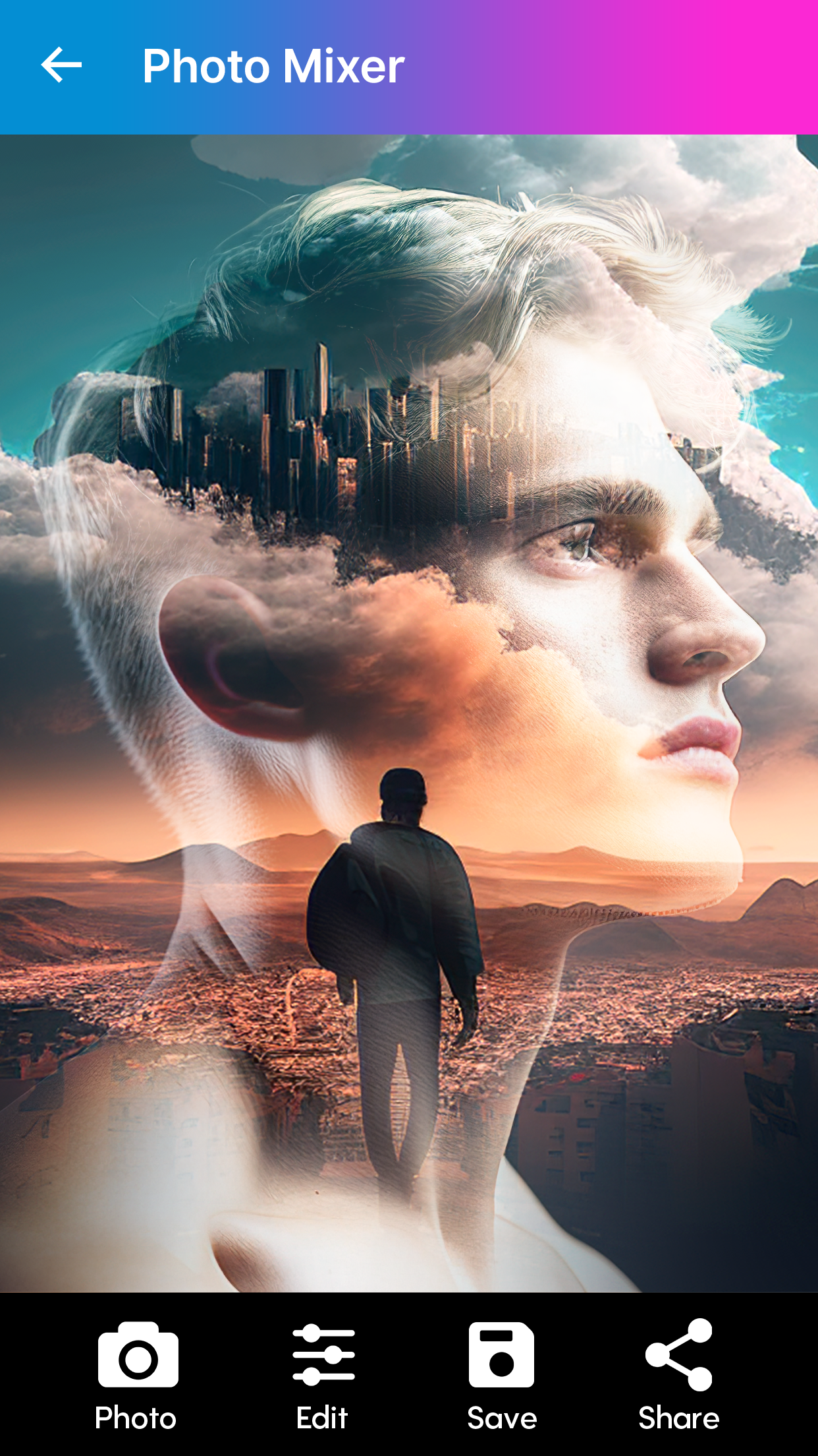 اسکرین شات 2 برنامه Blend Photos - Photo Blender