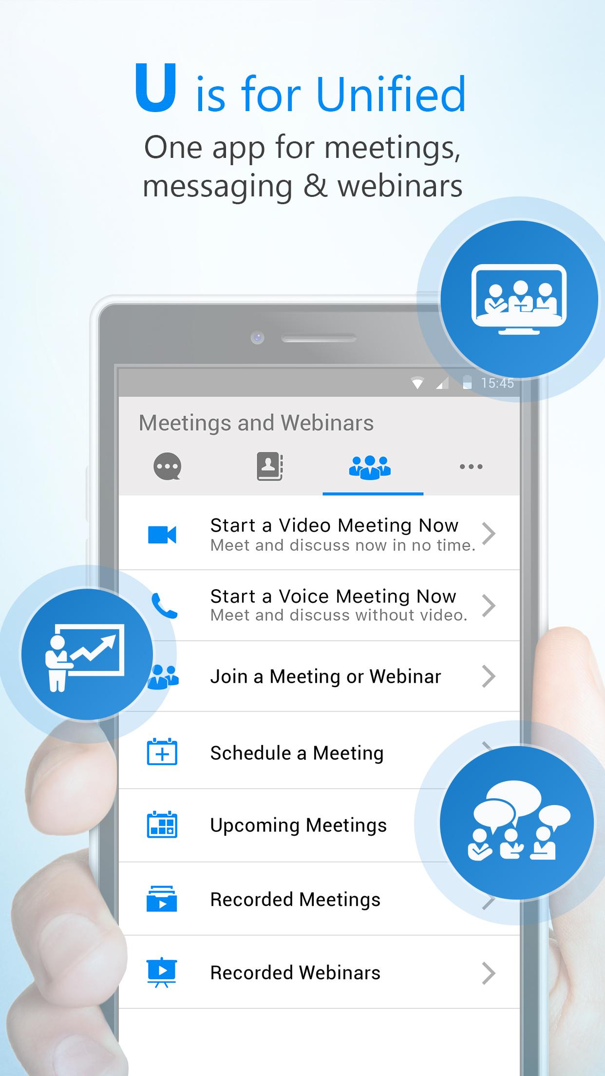 اسکرین شات 1 برنامه U Meeting, Webinar, Messenger