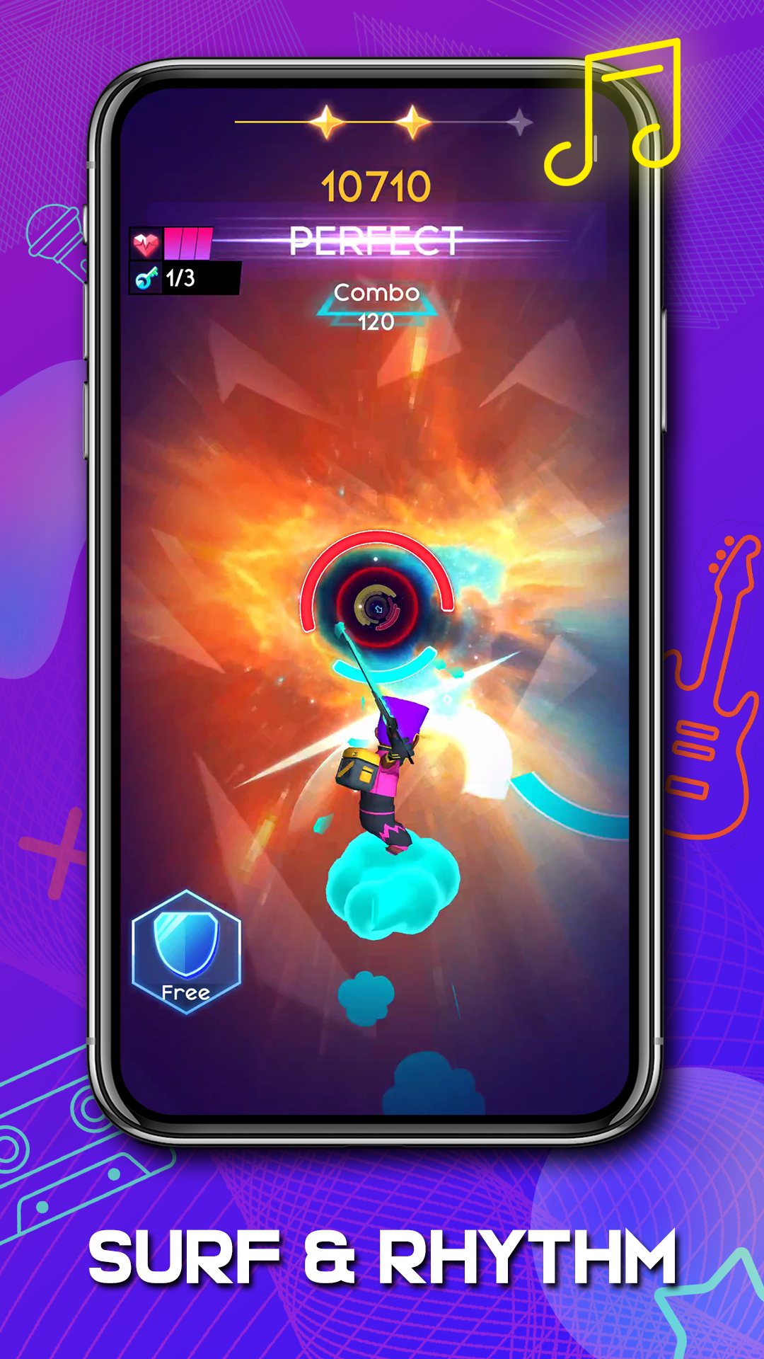 اسکرین شات 1 بازی Cyber Surfer : Rhythm Odyssey