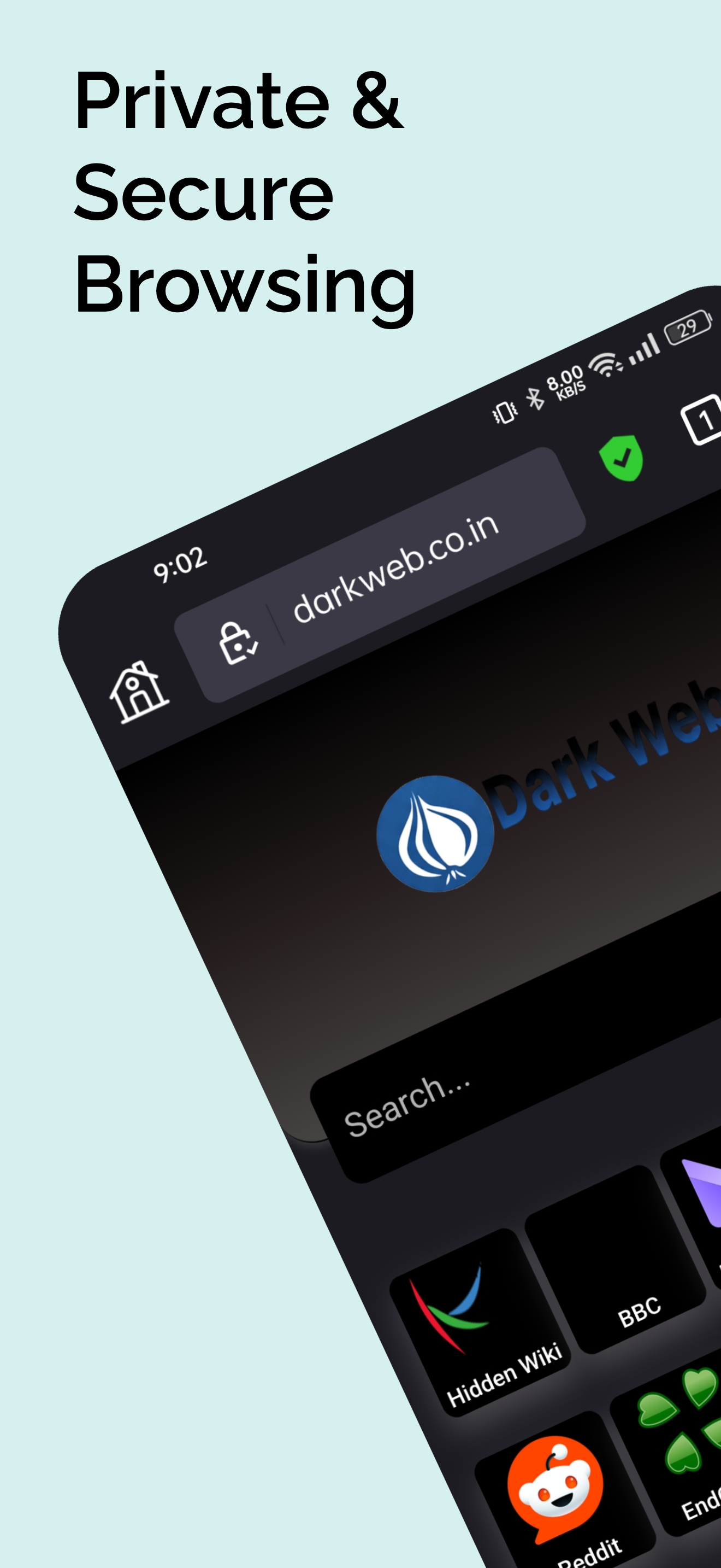 اسکرین شات 1 برنامه Dark Web Browser: Secure