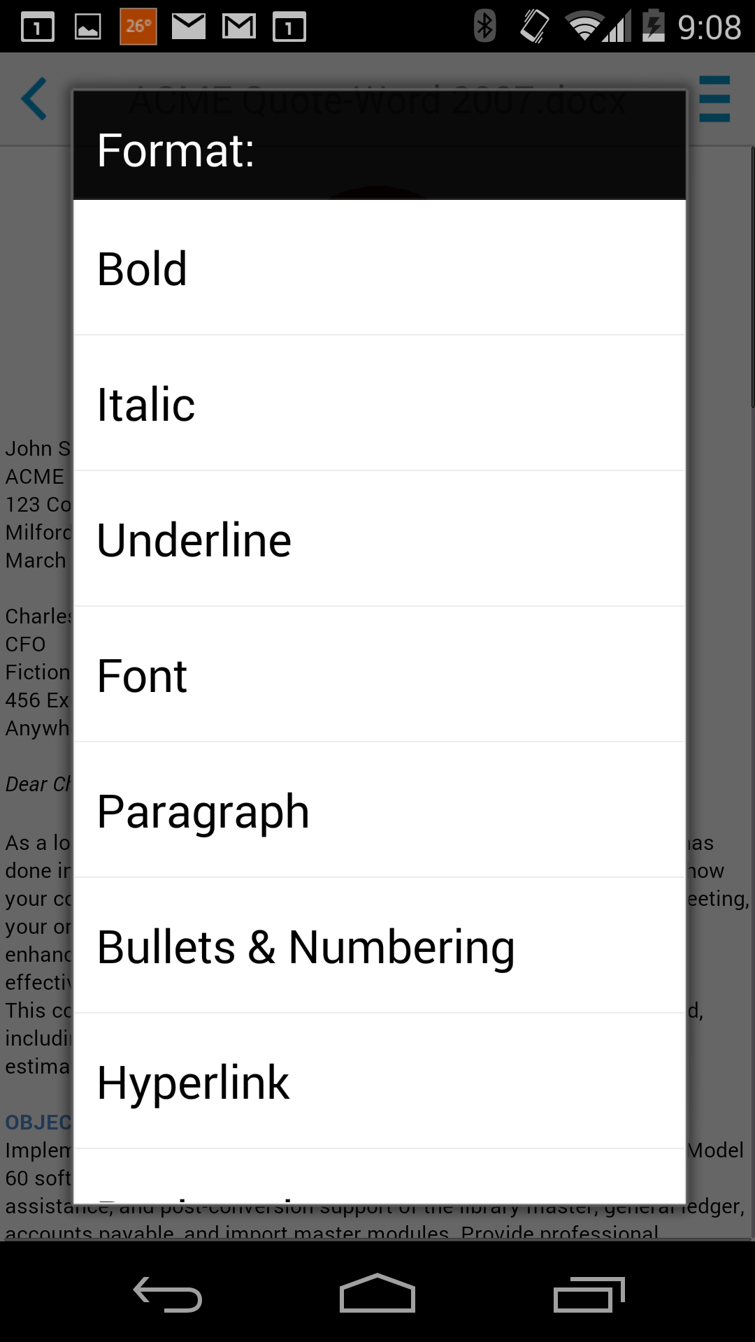 اسکرین شات 4 برنامه Docs To Go™ Office Suite