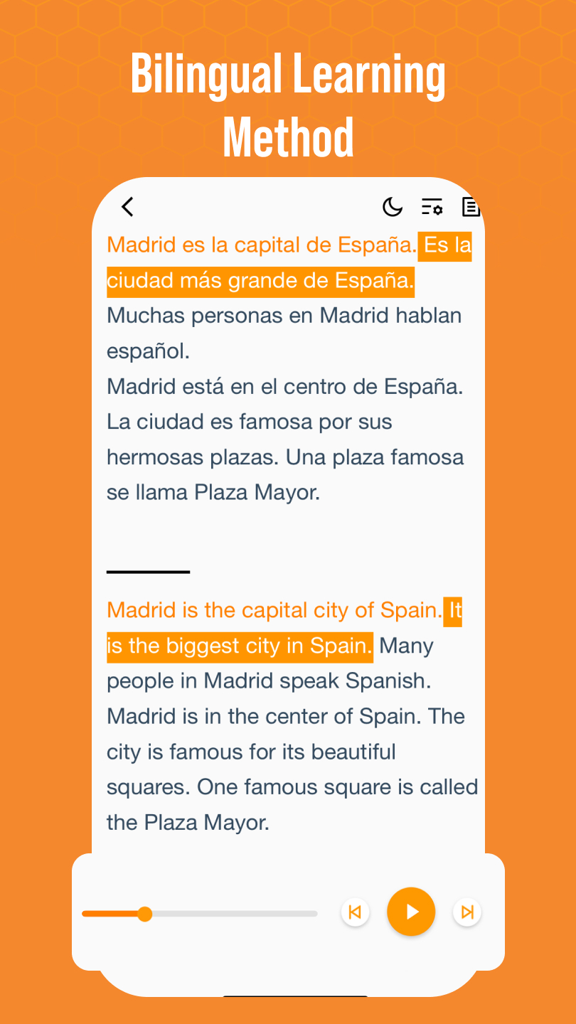 اسکرین شات 2 برنامه Beelinguapp Language Learning