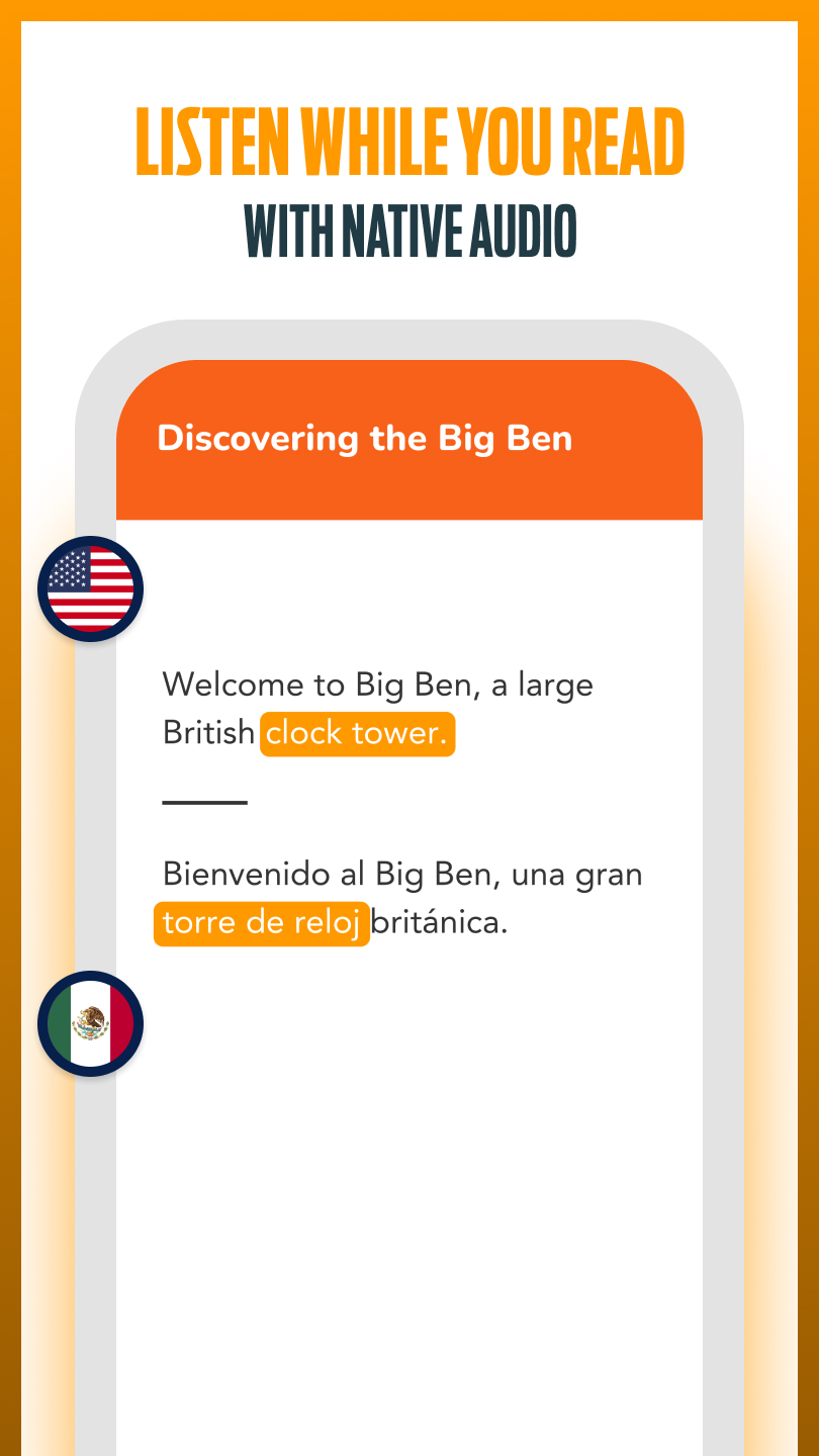 اسکرین شات 3 برنامه Beelinguapp Language Learning