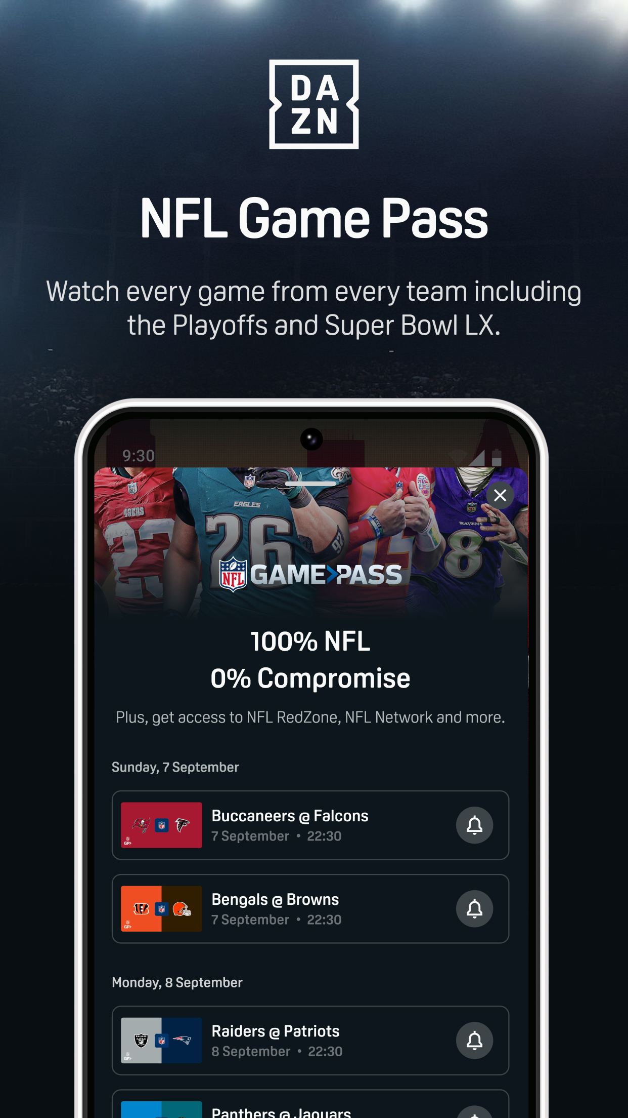 اسکرین شات 3 برنامه DAZN - Watch Live Sports