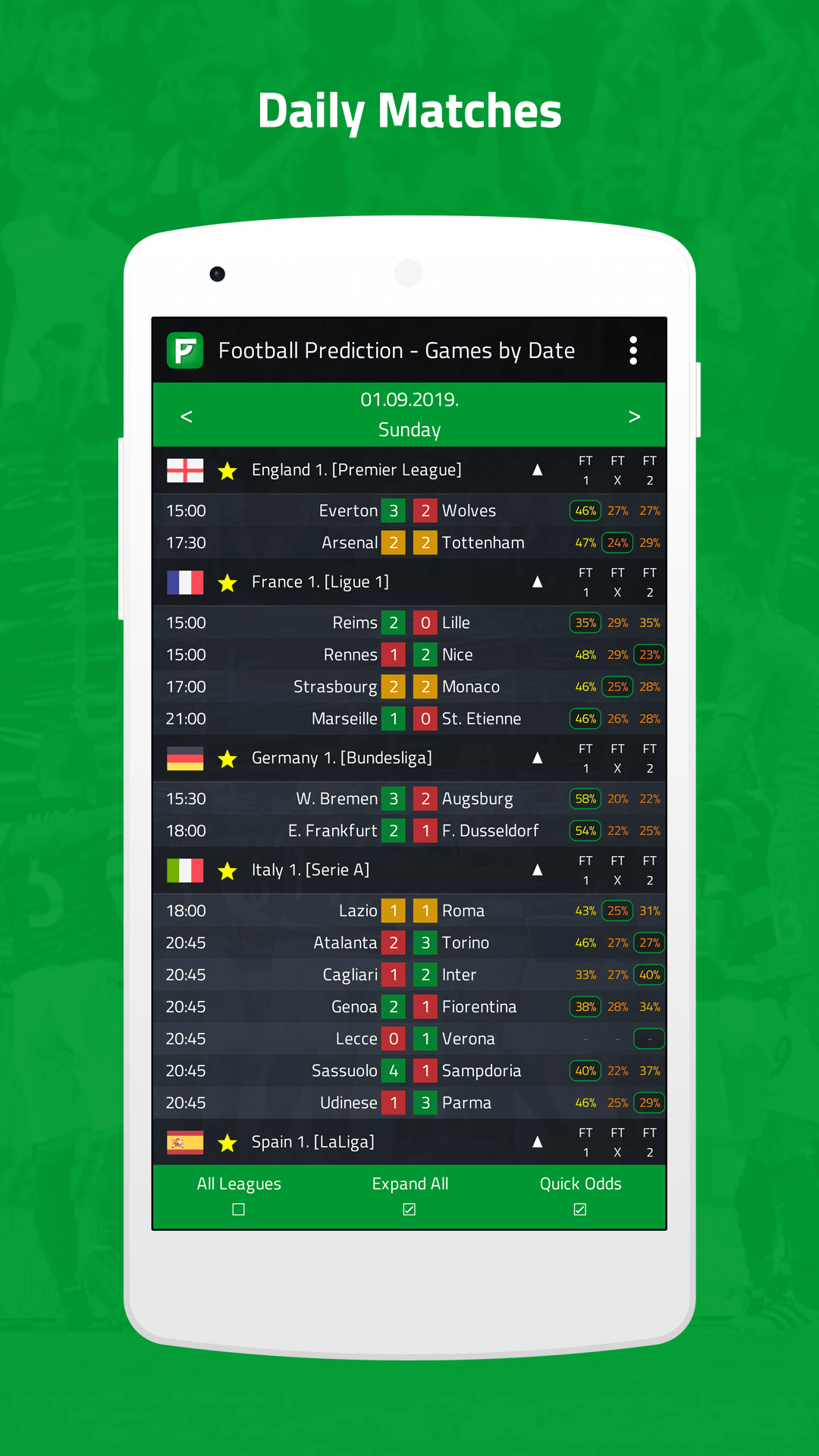 اسکرین شات 1 برنامه Football Prediction