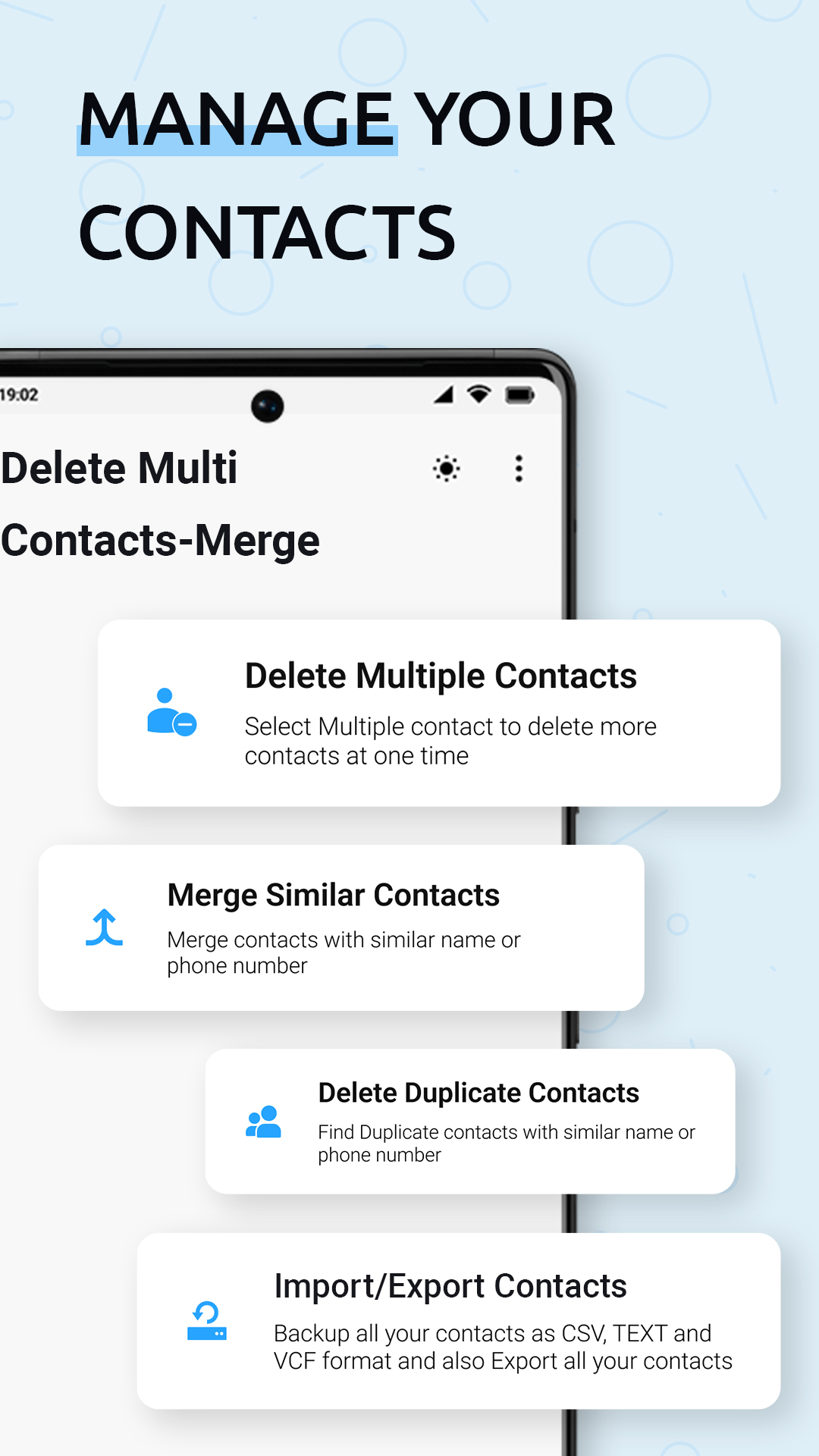 اسکرین شات 1 برنامه Delete Multi Contacts - Merge