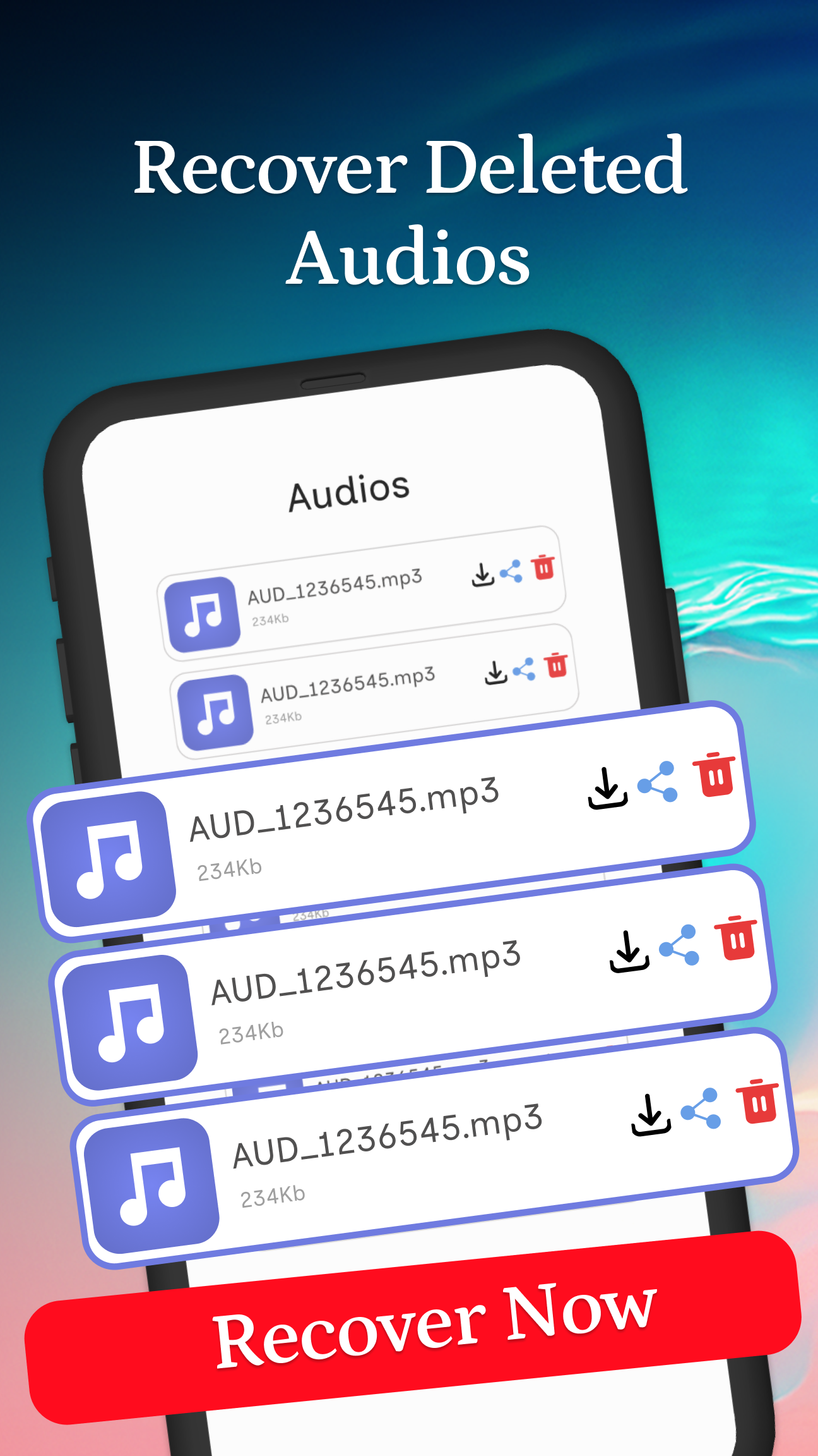 اسکرین شات 5 برنامه Deleted Audio Recovery:Restore