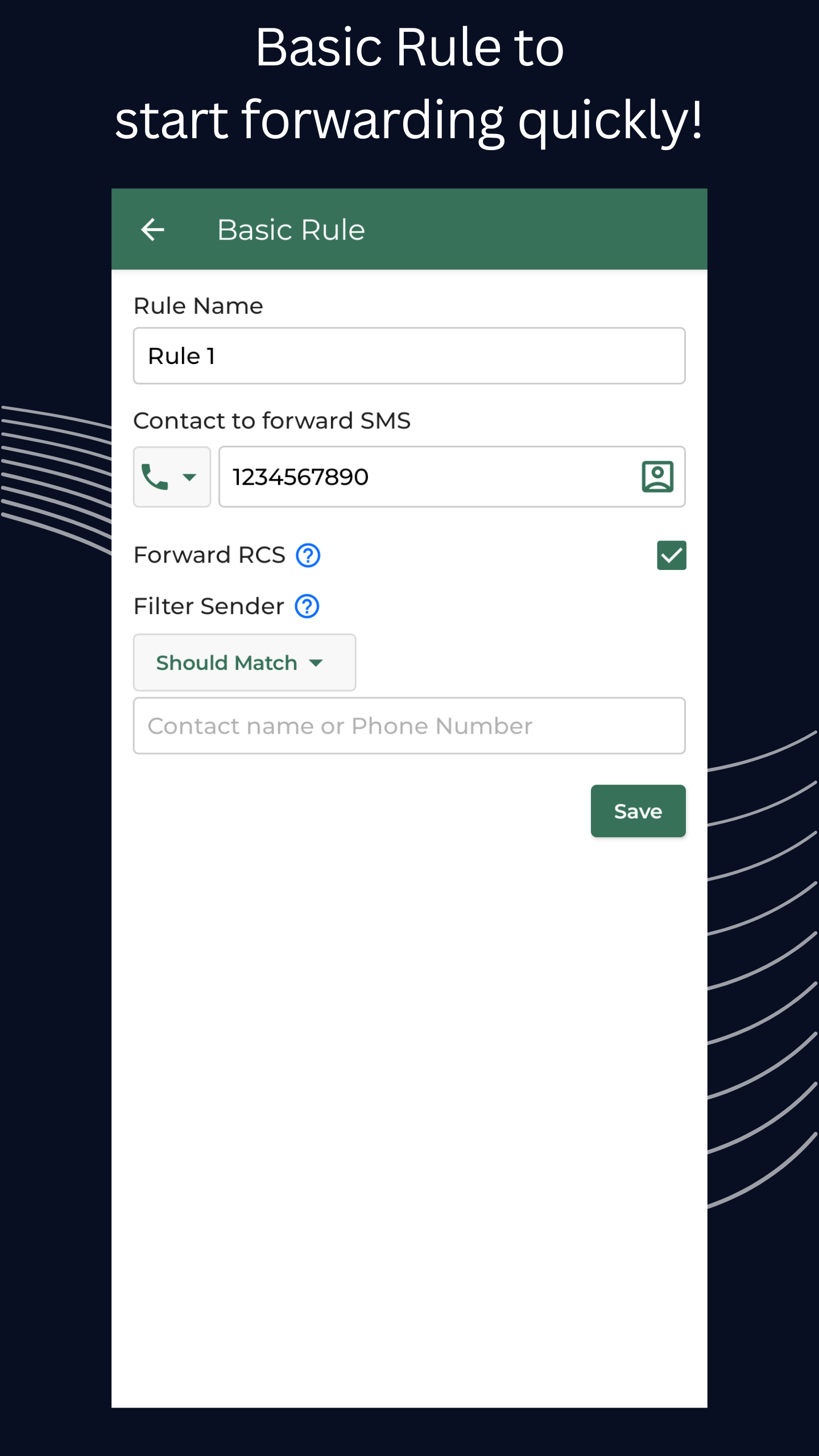 اسکرین شات 1 برنامه Forward SMS