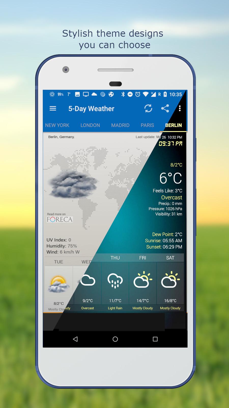 اسکرین شات 4 برنامه Weather & Clock Widget