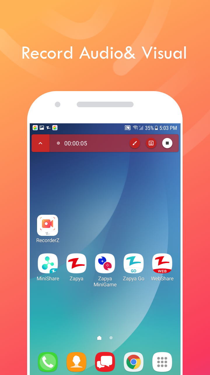 اسکرین شات 2 برنامه RecorderZ - Screen Recorder by