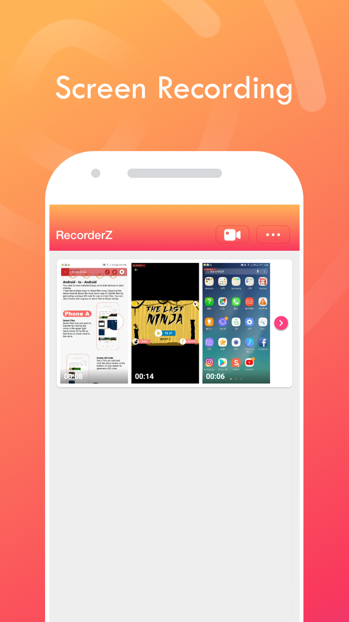 اسکرین شات 1 برنامه RecorderZ - Screen Recorder by