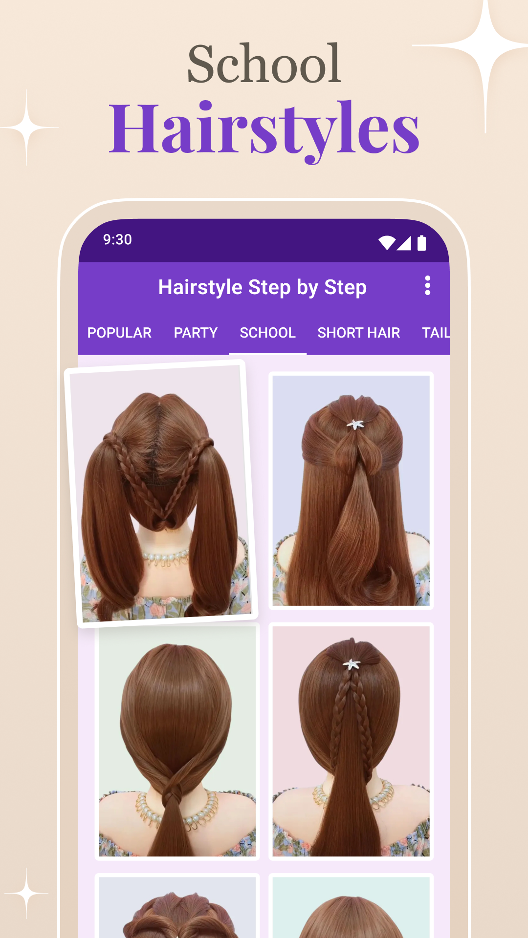 اسکرین شات 7 برنامه Step by Step Hairstyle App