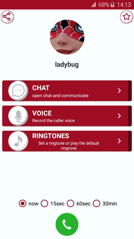 اسکرین شات 4 برنامه ladybug fake call