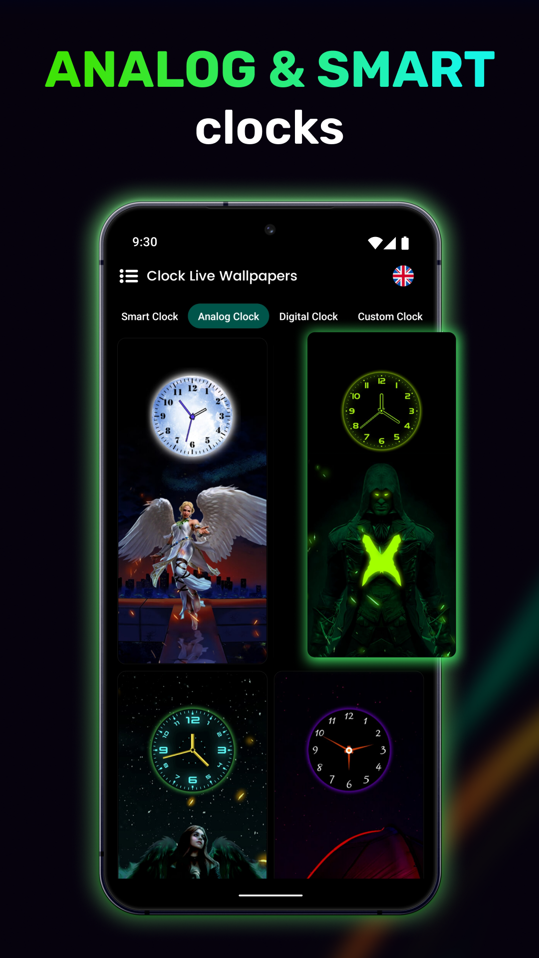 اسکرین شات 6 برنامه Smart Watch - Clock Wallpaper