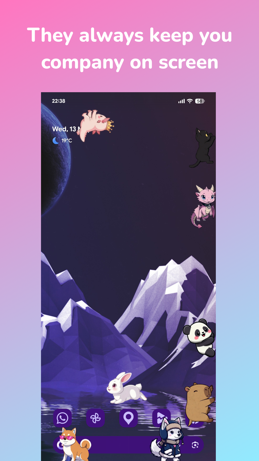 اسکرین شات 7 برنامه Shimeji: Screen Buddies