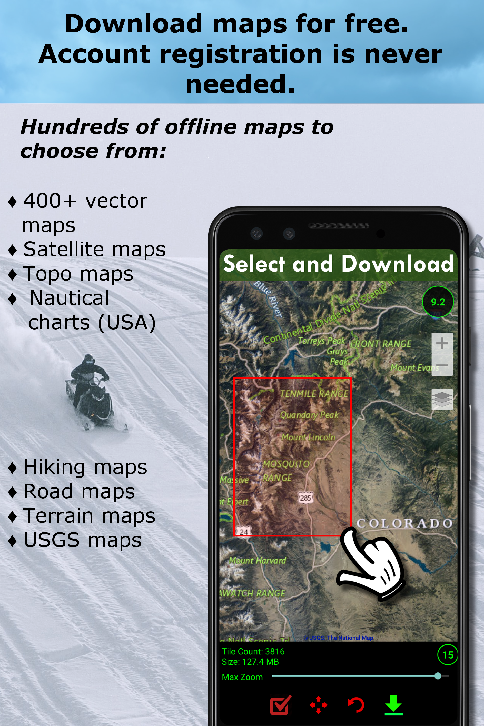 اسکرین شات 2 برنامه Polaris GPS Hike, Bike, Marine