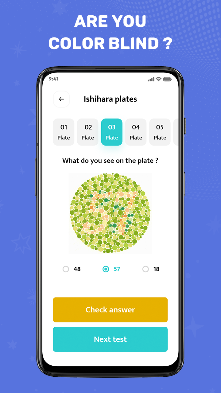 اسکرین شات 1 برنامه Color Blindness Test: Ishihara