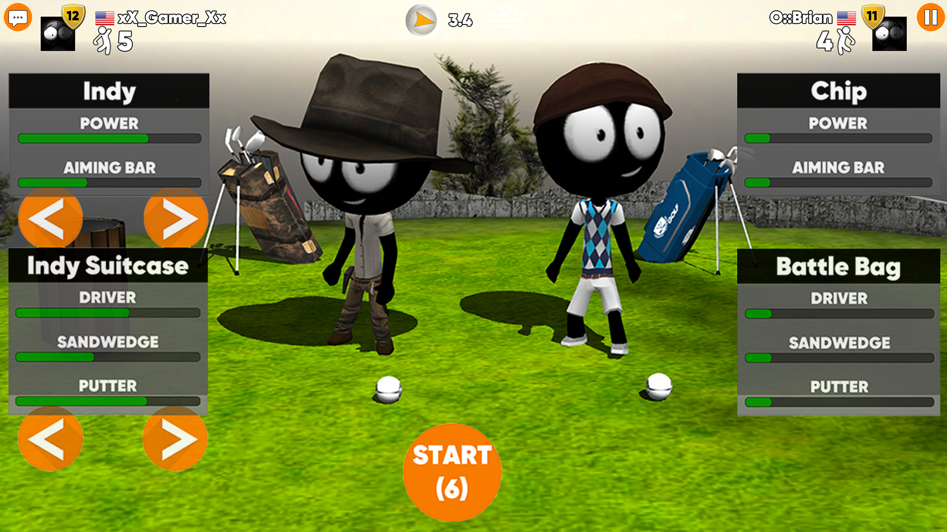 اسکرین شات 5 بازی Stickman Cross Golf Battle