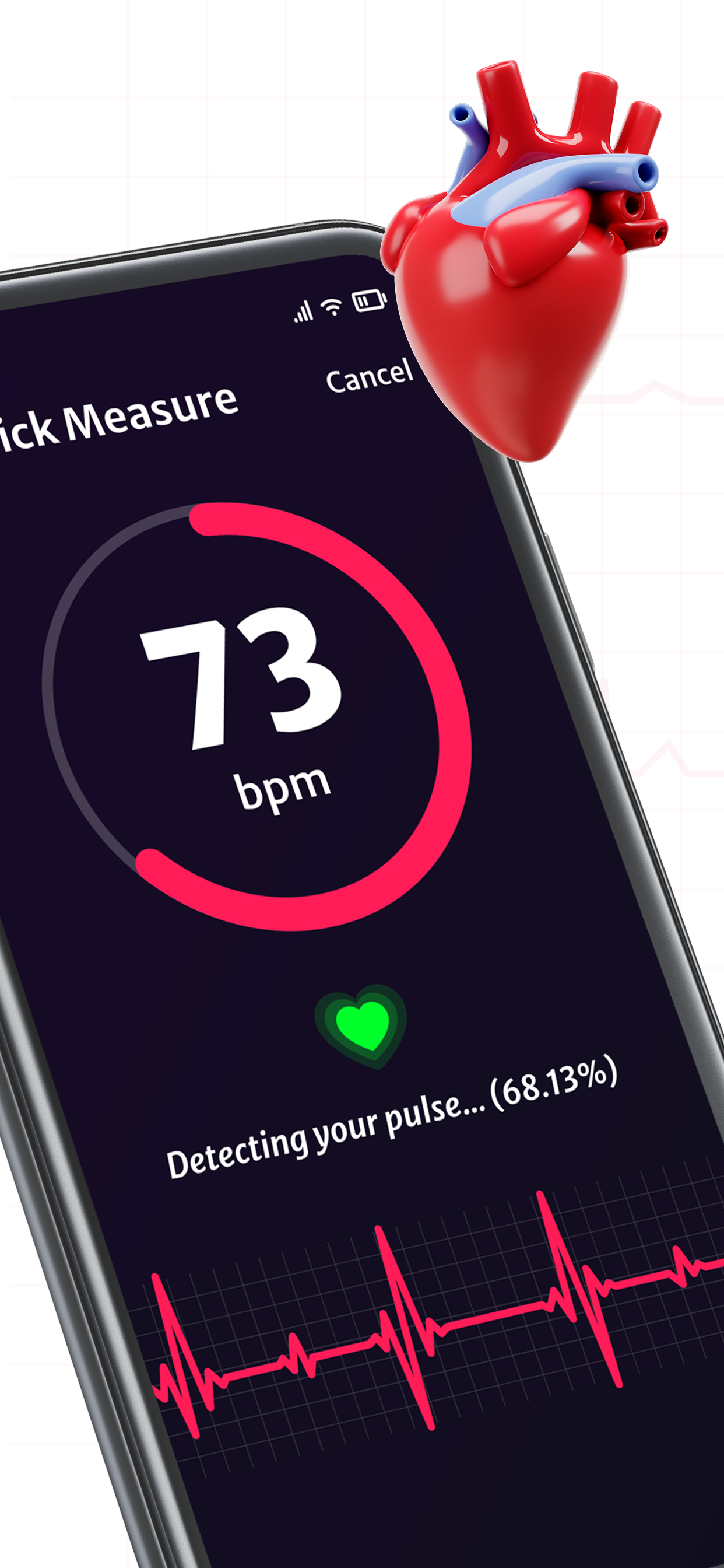 اسکرین شات 3 برنامه Heart Rate Monitor: BPM72™