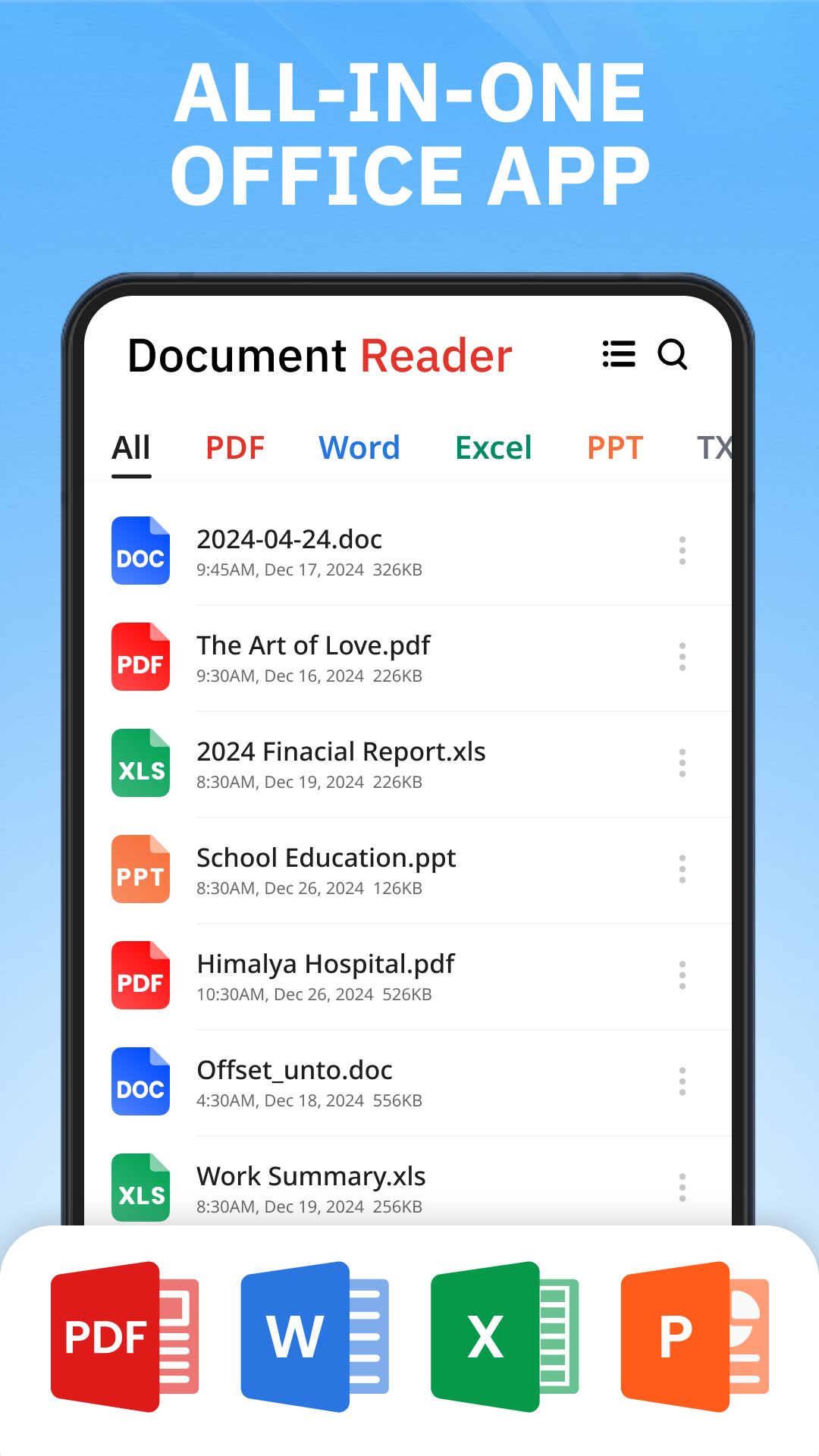 اسکرین شات 1 برنامه All Document Reader & Viewer