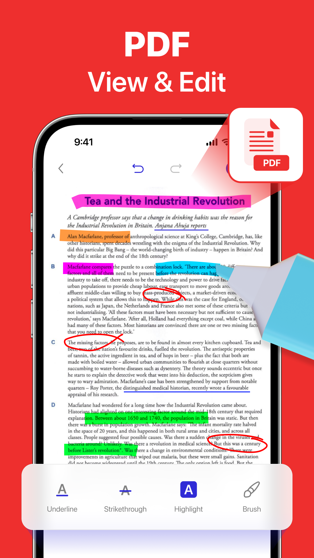 اسکرین شات 2 برنامه Document Reader - PDF Editor