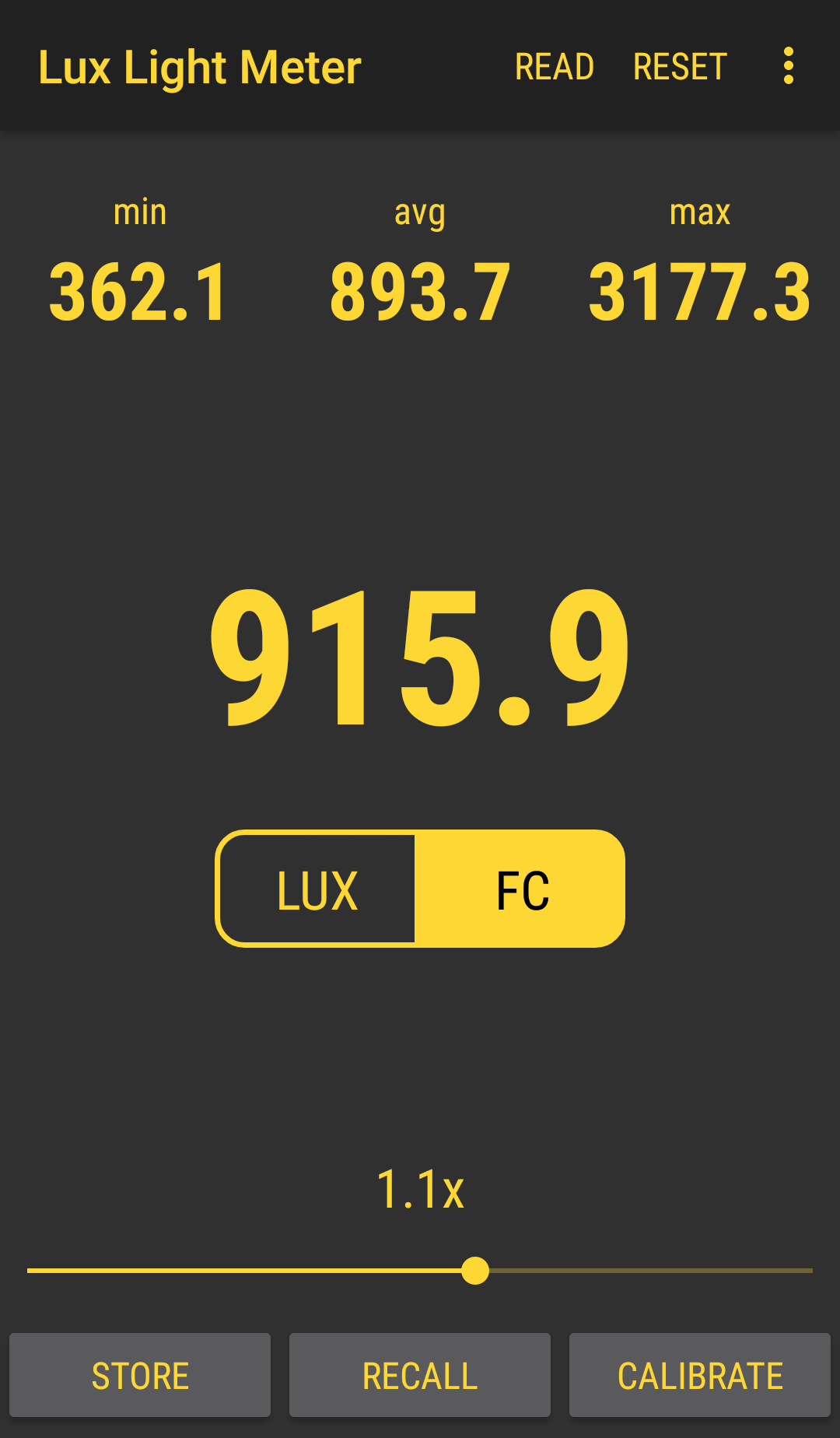 اسکرین شات 5 برنامه Lux Light Meter Pro