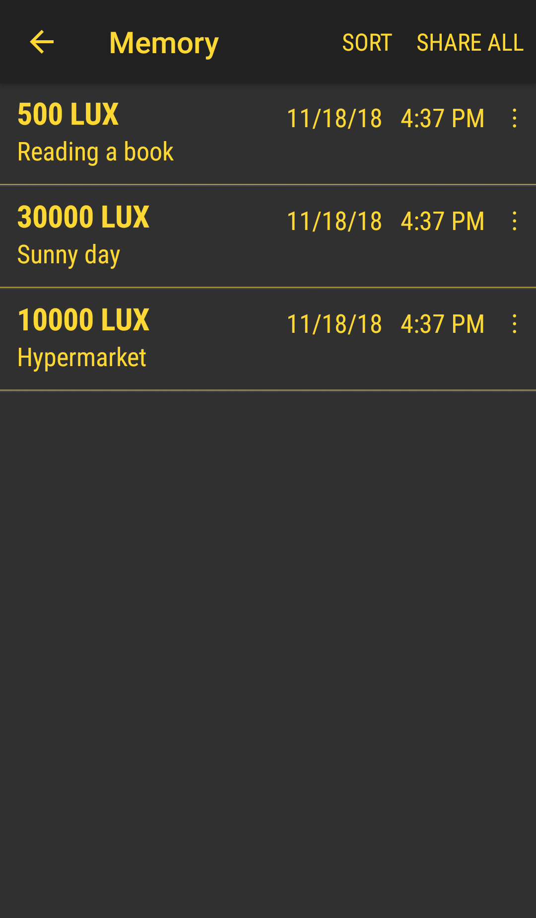 اسکرین شات 7 برنامه Lux Light Meter Pro