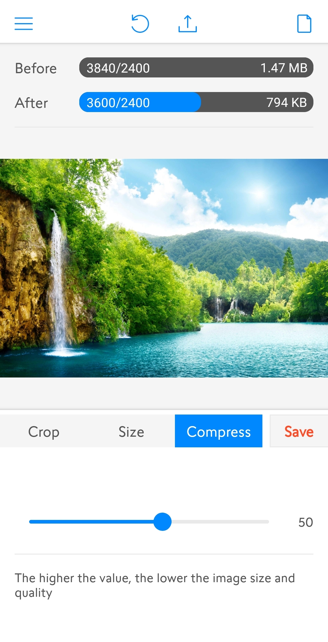 اسکرین شات 3 برنامه Photo Resize and Compress