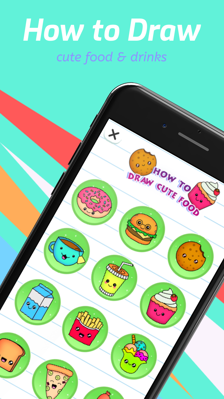 اسکرین شات 1 برنامه How to draw Food and Drinks