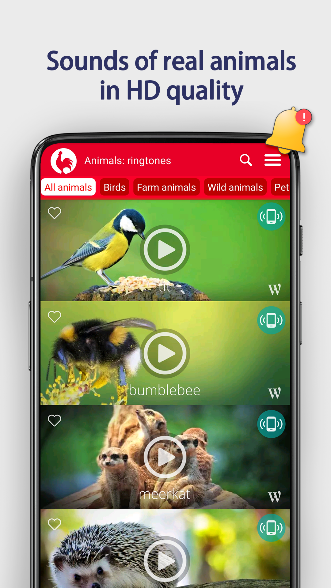 اسکرین شات 2 برنامه Animals Ringtones