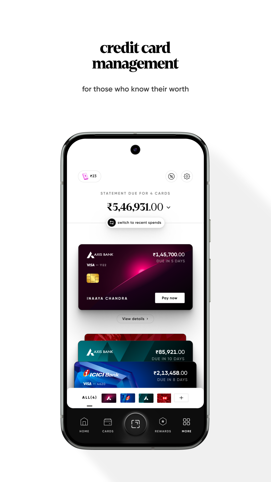 اسکرین شات 4 برنامه CRED: Credit Cards, Bills, UPI
