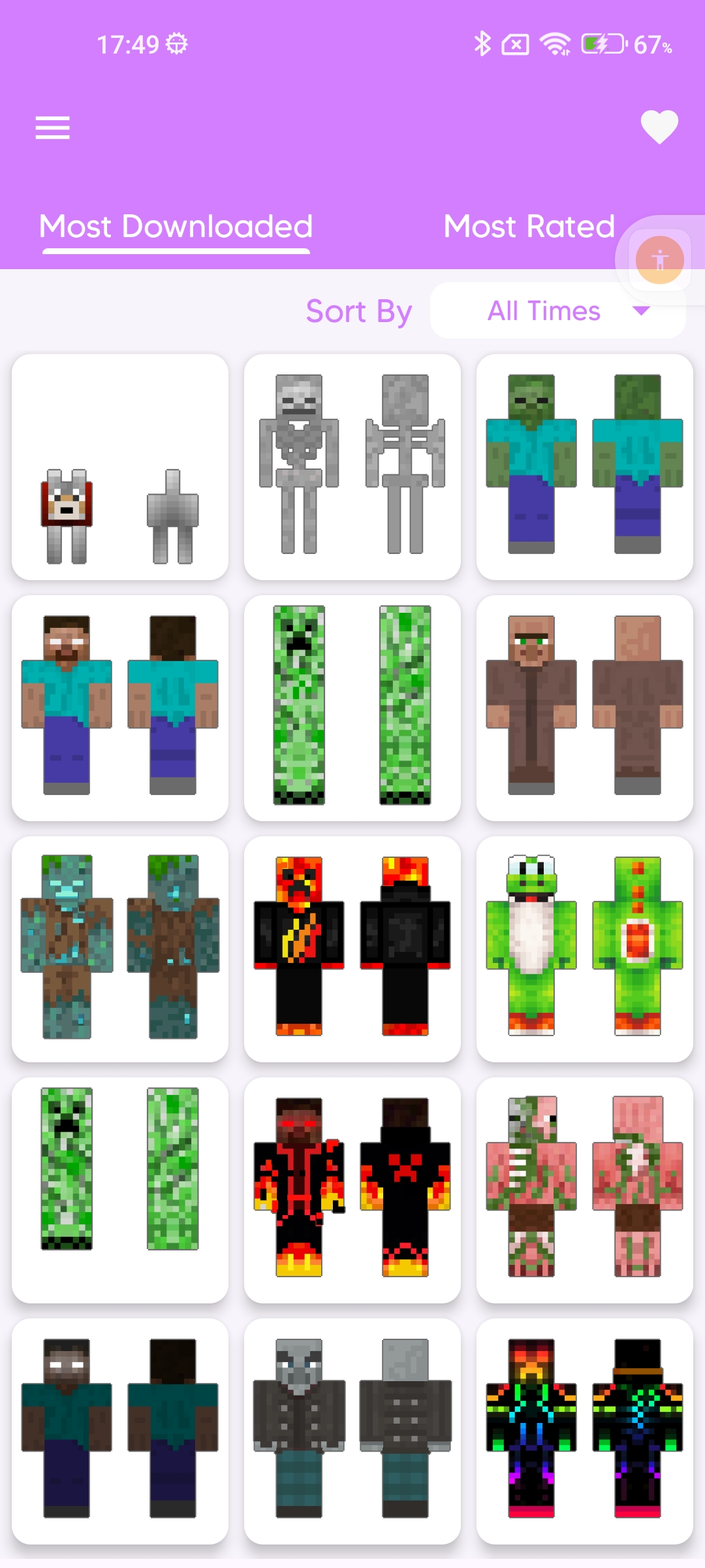 اسکرین شات 1 برنامه Mob Skin for Minecraft