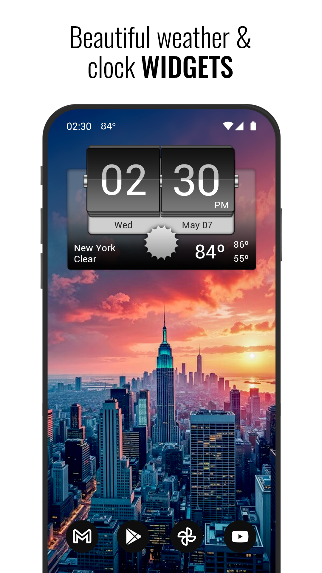 اسکرین شات 1 برنامه 3D Flip Clock & Weather