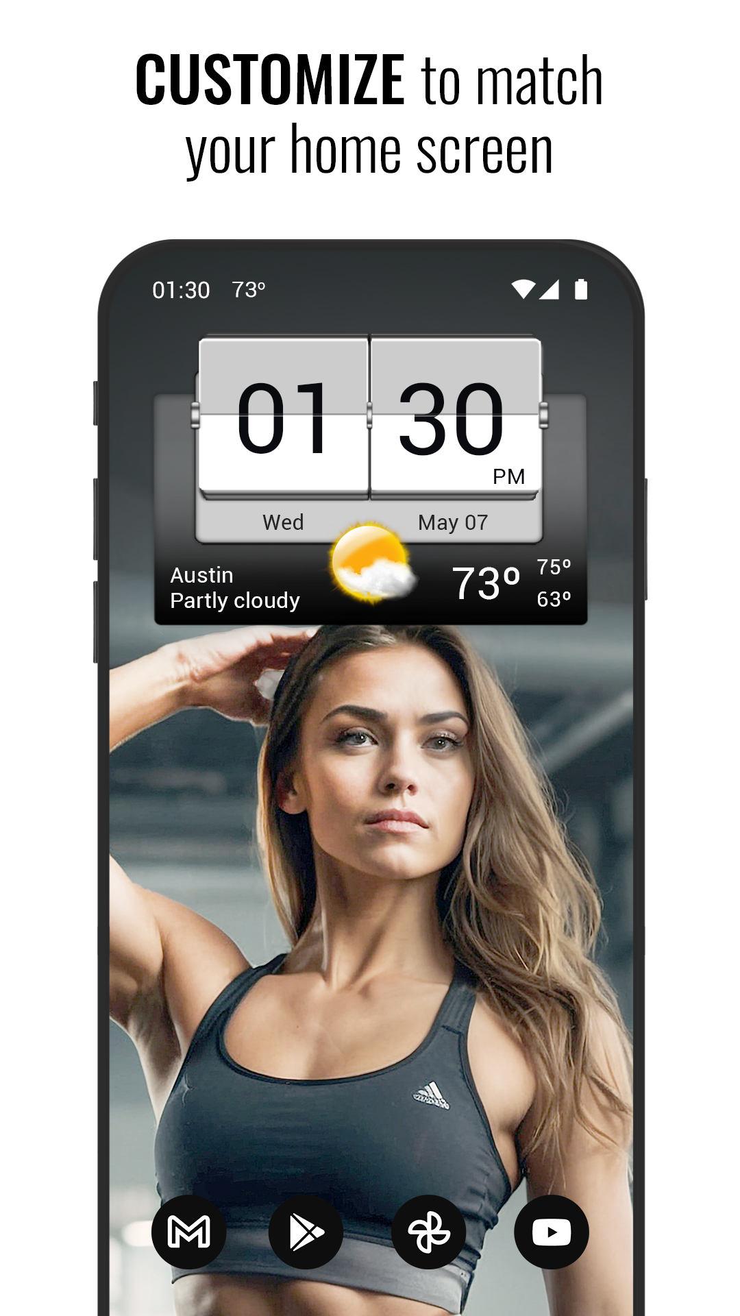 اسکرین شات 2 برنامه 3D Flip Clock & Weather